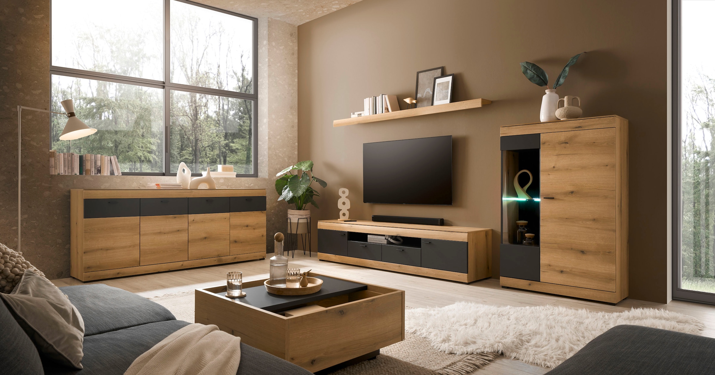 Home affaire Couchtisch »Soleto, Beistelltisch, Wohnzimmertisch, Sofatisch, Tisch« vielseitig einsetzbar, ausreichend Stauraum, variable Tischplatte