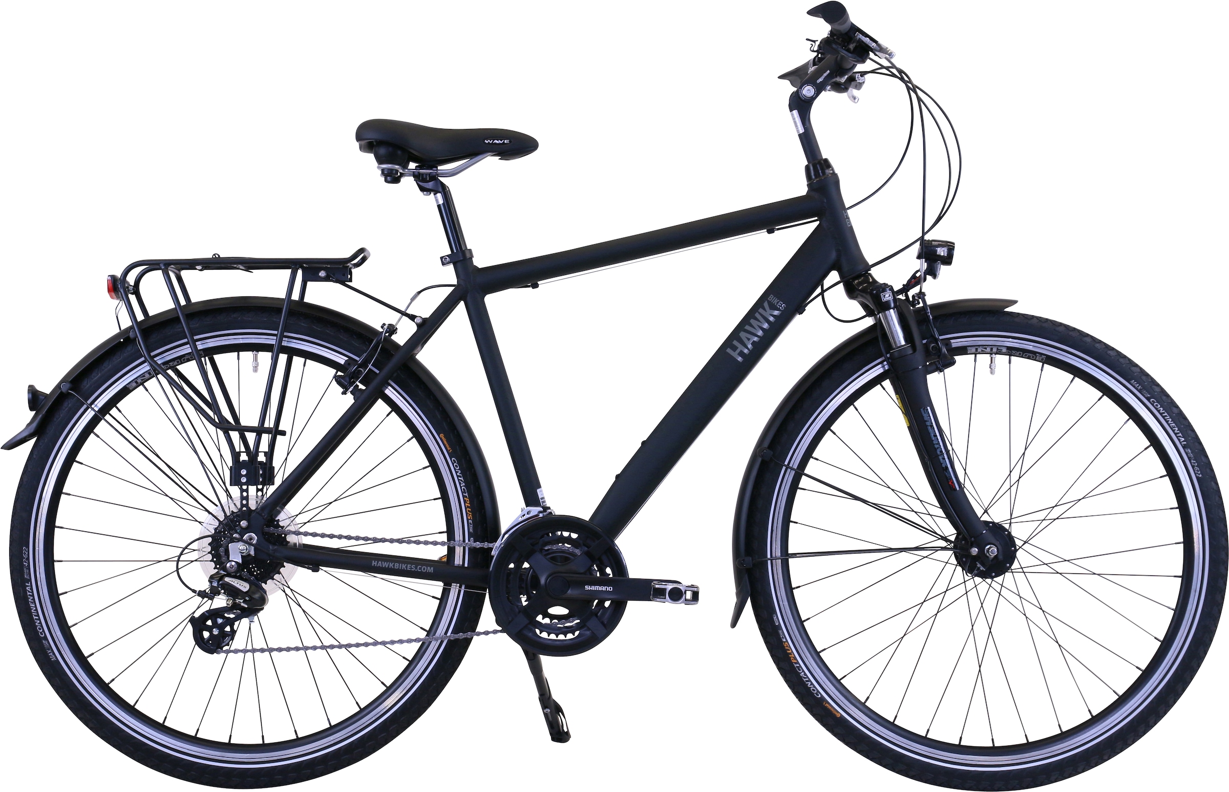 HAWK Bikes Trekkingrad »Trekking Gent Premium Black«, 24 Gang, microSHIFT, für Herren