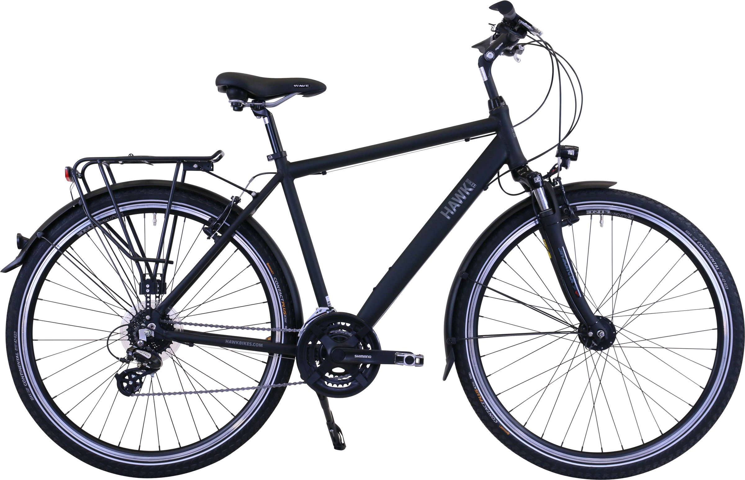 HAWK Bikes Trekkingrad "Trekking Gent Premium Black", 24 Gang, microSHIFT, für Herren