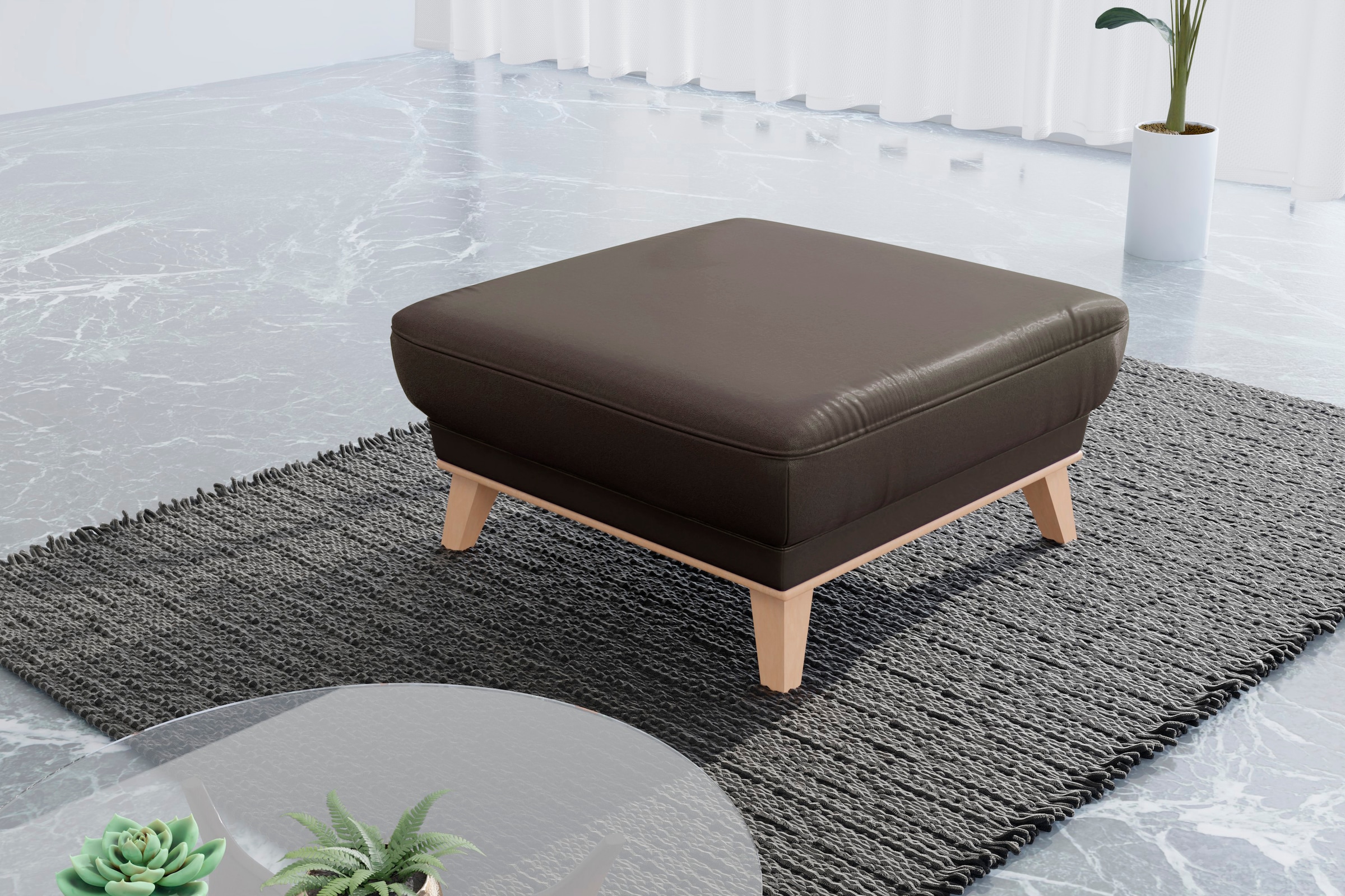 sit&more Polsterhocker "Lavida", Mit elegantem Holzrahmen günstig online kaufen