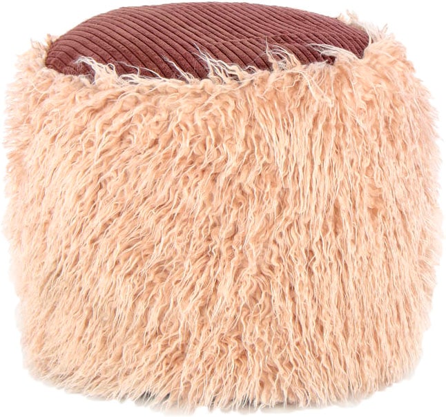 Kayoom Pouf "Fellpouf Bobtail 125, Fellhocker in zweifarbigem Design" moder günstig online kaufen