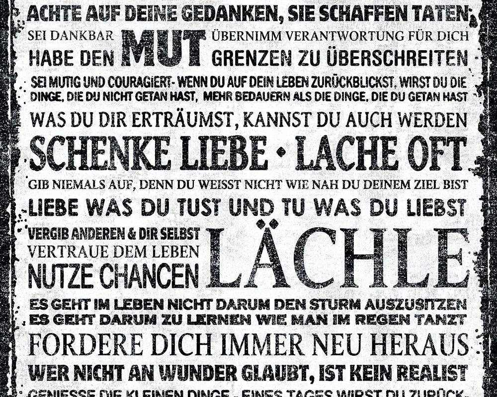 living walls Bordüre "pop.up Panel" Motiv gemustert mit Schrift glatt Vinyl Wand Schräge Borte Wohnzimmer Schlafzimmer Küche Design Optik