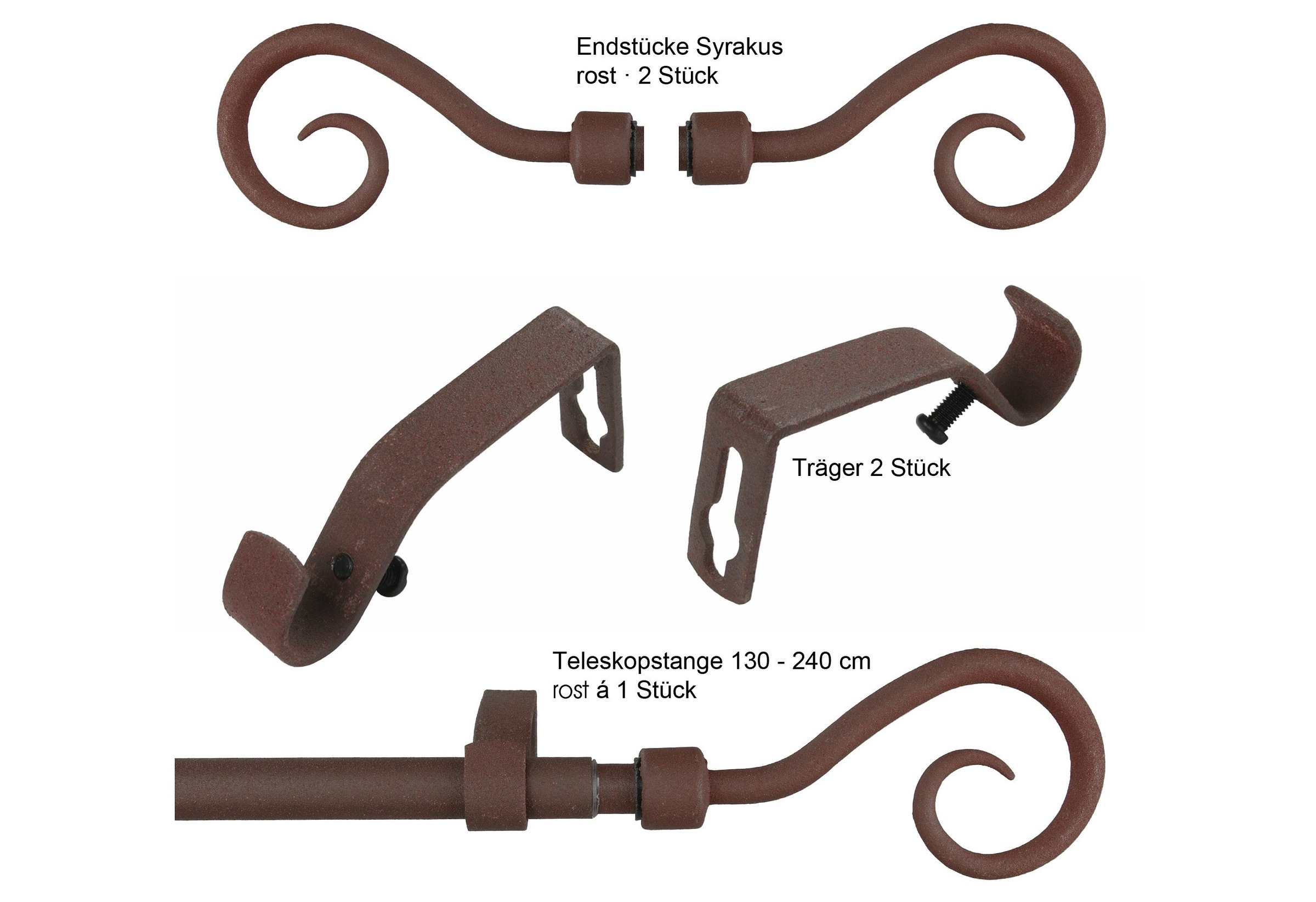 Liedeco Gardinenstange "Syrakus Ã˜ 16 mm" Ø 16 mm 1 läufig-läufig ausziehba günstig online kaufen
