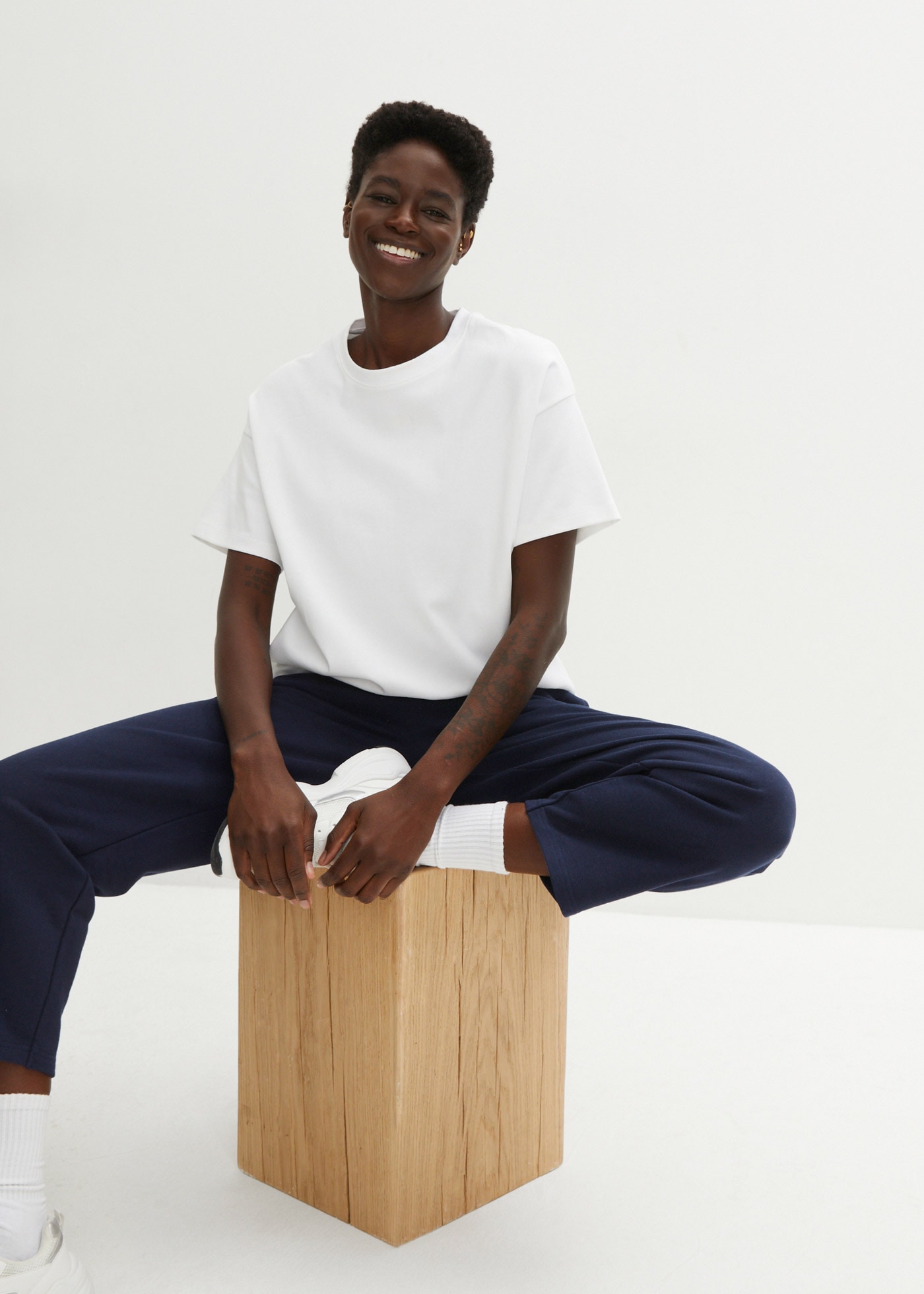 bonprix Oversize-Shirt Oversize-Passform, Halbarm, aus Baumwolle