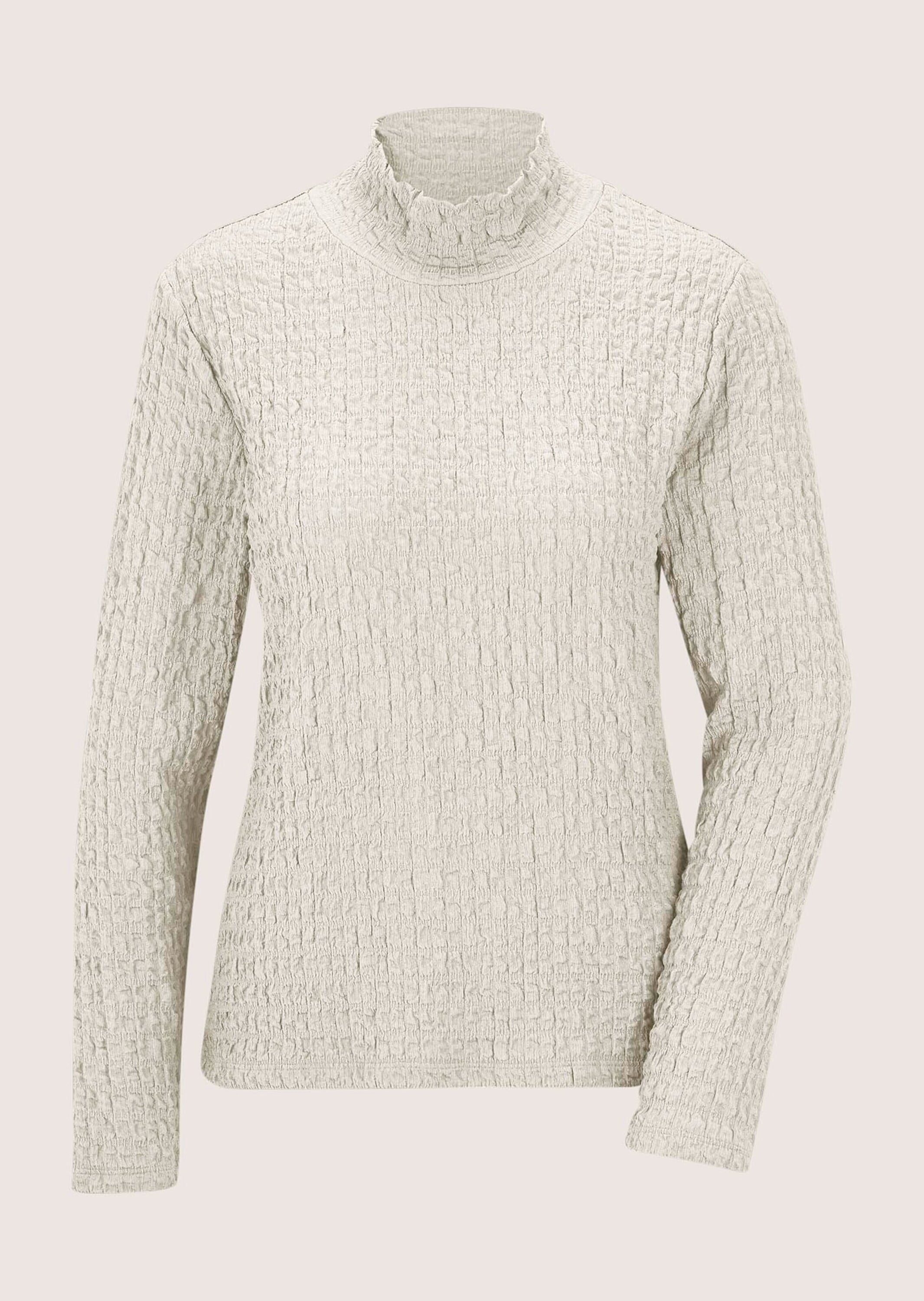 MADELEINE Langarmshirt "Jerseybluse Elegantes Oberteil mit Stehkragen"