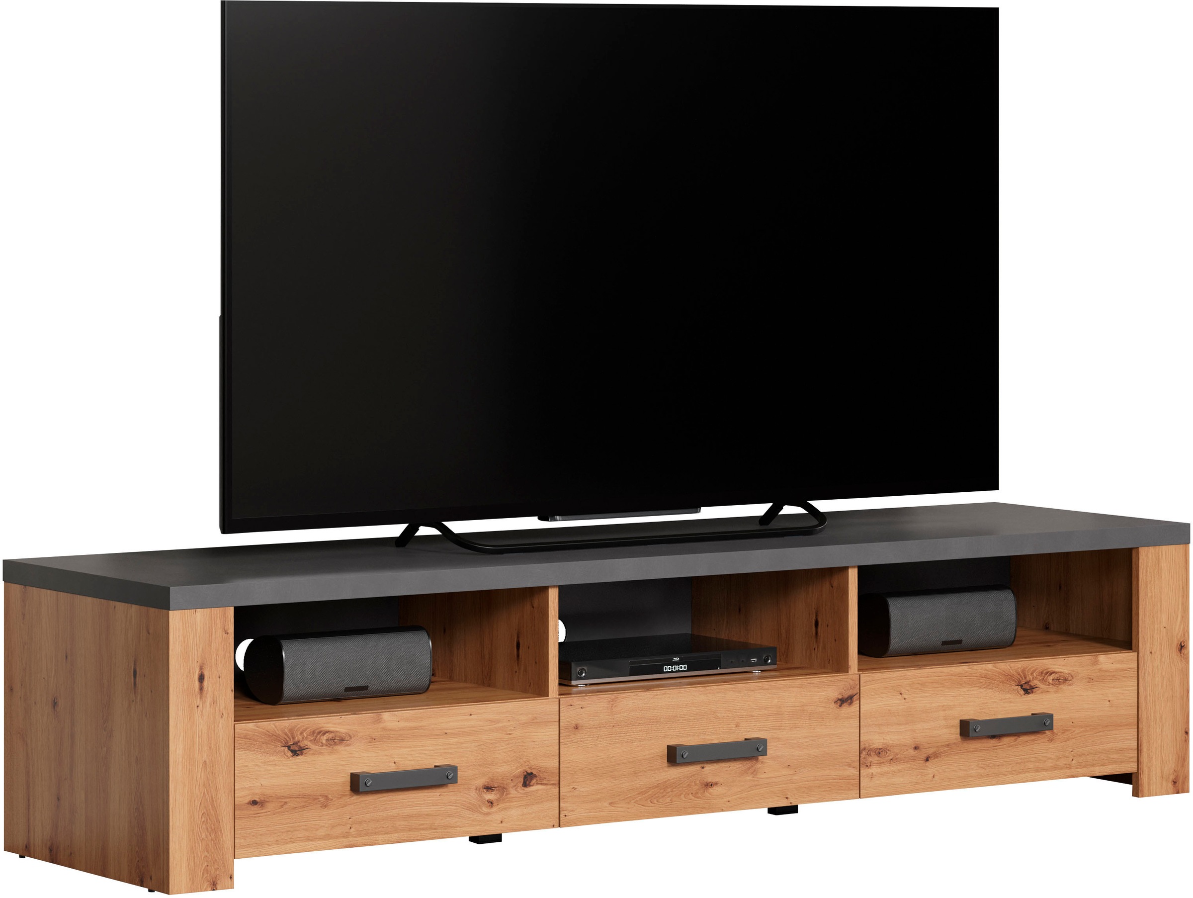 Thumbnail - Home affaire TV-Board "Ambres", (1 St.), TV-Board, 3 Schubkasten, 3 Fächer, Soft-Close - (B/T/H) 180/50/43 cm