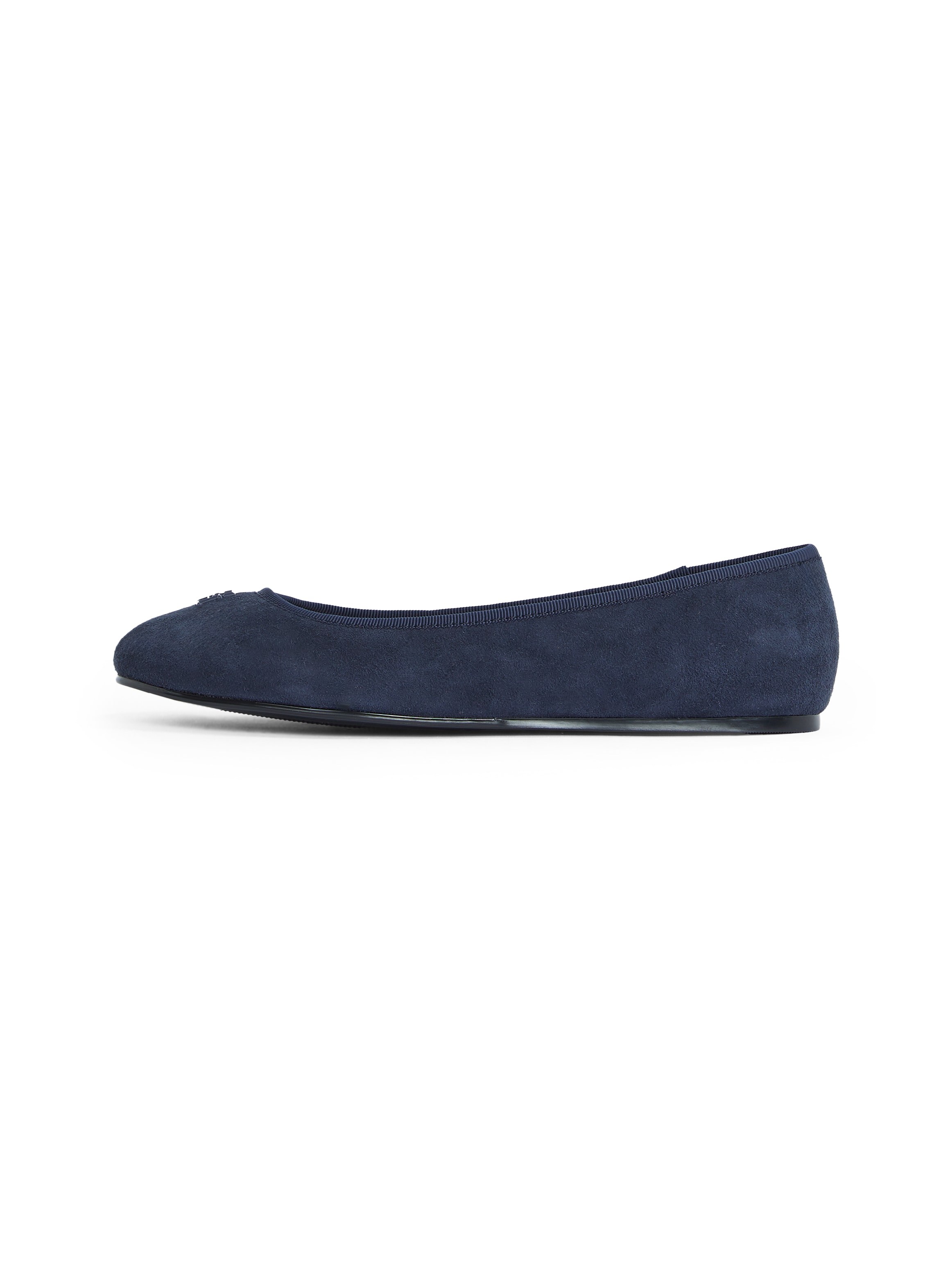 Tommy Hilfiger Ballerina »TH HARDWARE SUEDE BALLERINA«, Flats, Businessschuh, Bequemschuh, Schlupfschuh mit TH-Logo