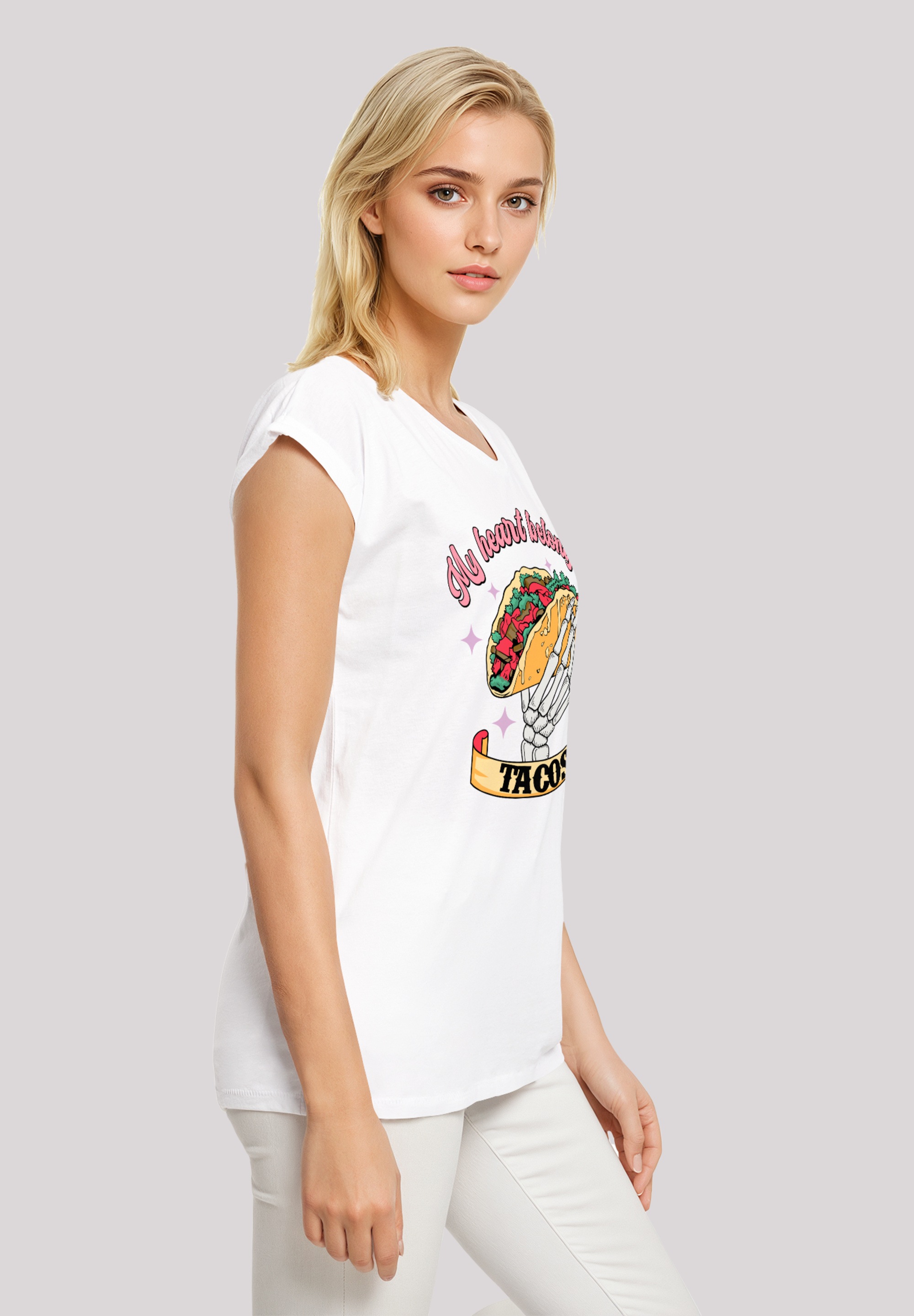 F4NT4STIC T-Shirt »My Herz belongs to tacos«, Premium Qualität