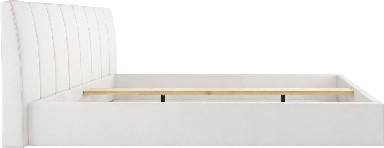 Home affaire Bett »MALISSA Bettgestell mit gepolstertem Kopfteil mit/ohne Stauraum« Bettgestell, Schlaffläche 180x200 cm, Maße B/T/H: 186,6/223/100 cm