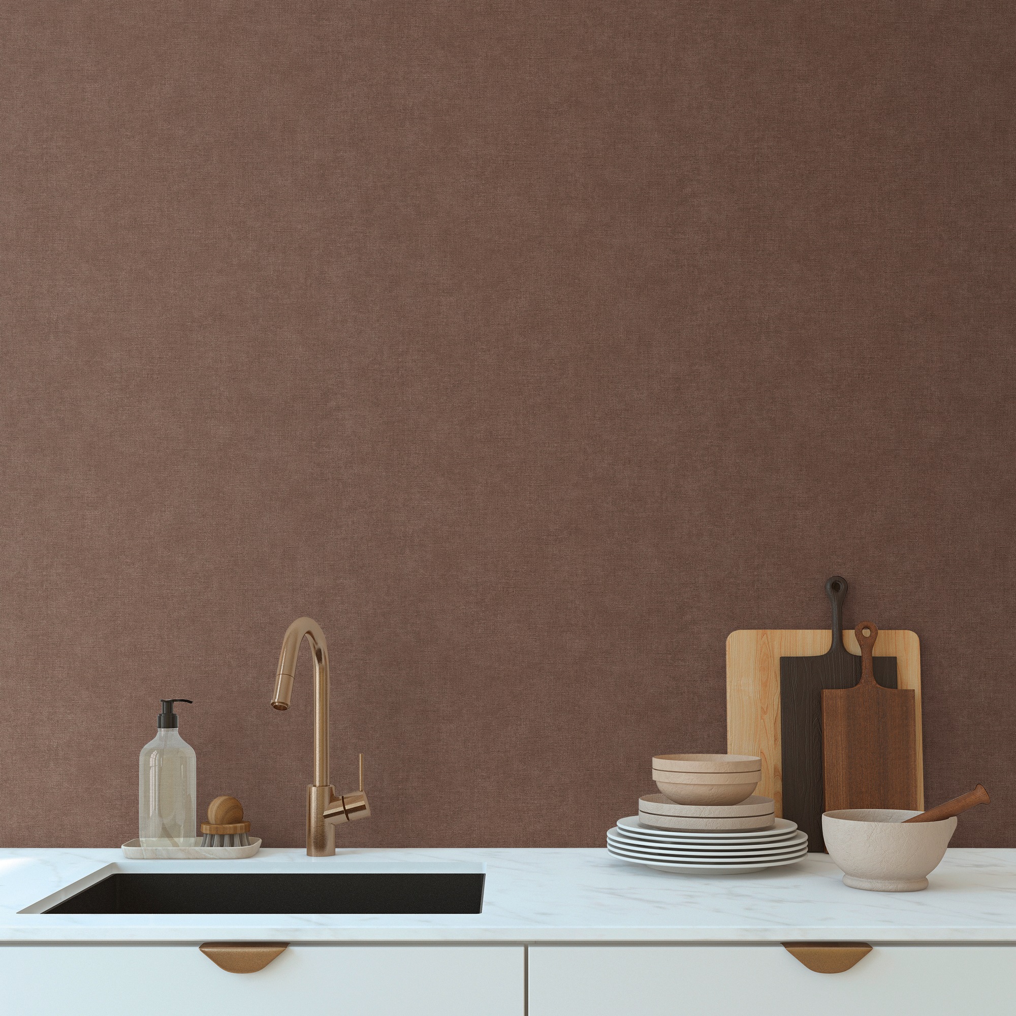 living walls Vliestapete »Smart Surfaces einfarbige Tapete Unitapete Struktur-Optik Landhaus«, matt, Vliestapete Textil-Optik für Schlafzimmer Küche Wohnzimmer Uni Design