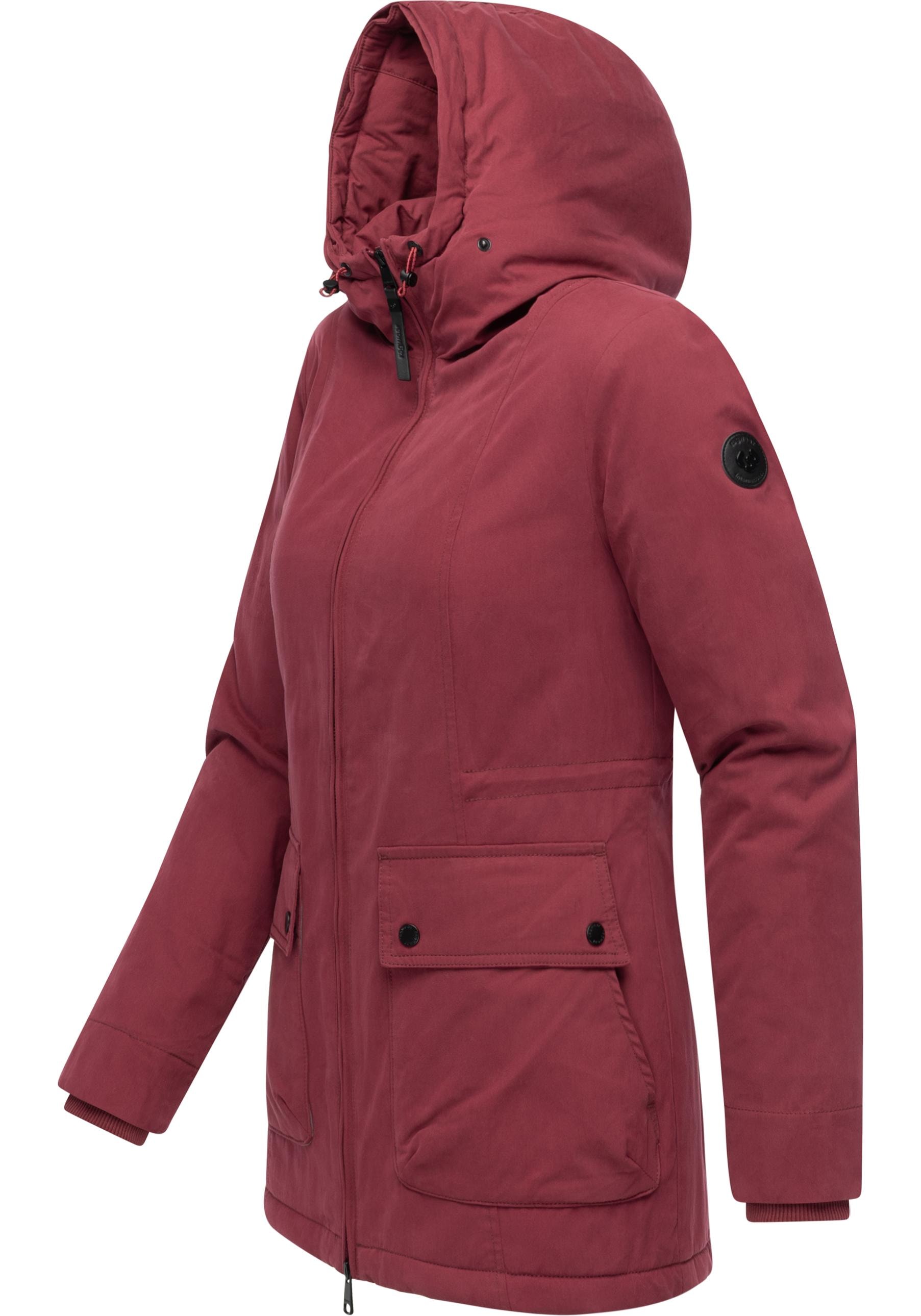Ragwear Kurzmantel »Monadetta Warm«, Kurzer Wintermantel mit Kunstfellbesatz