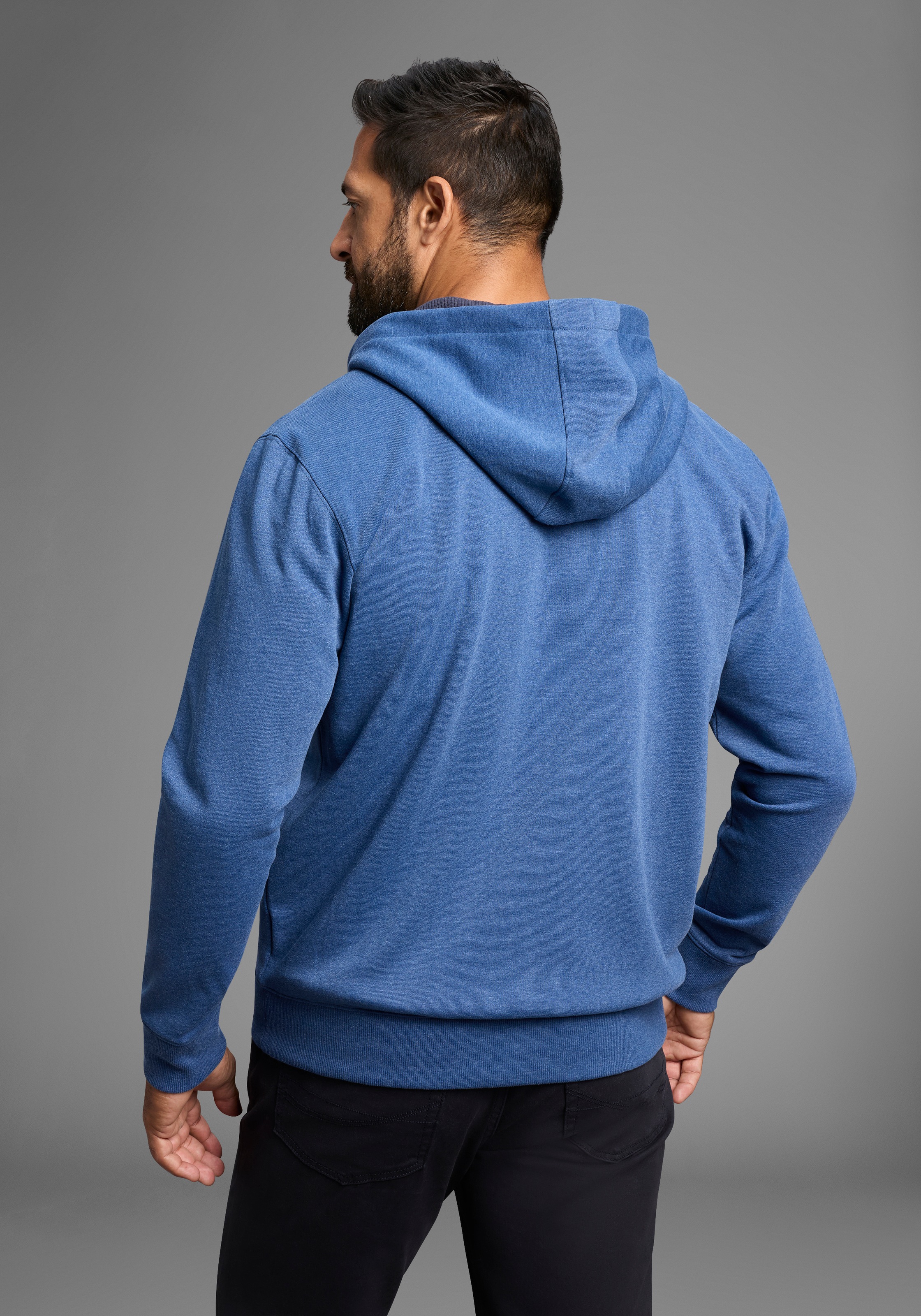 Mans World Kapuzensweatjacke, mit kontrastfarbigem Innenfutter günstig online kaufen