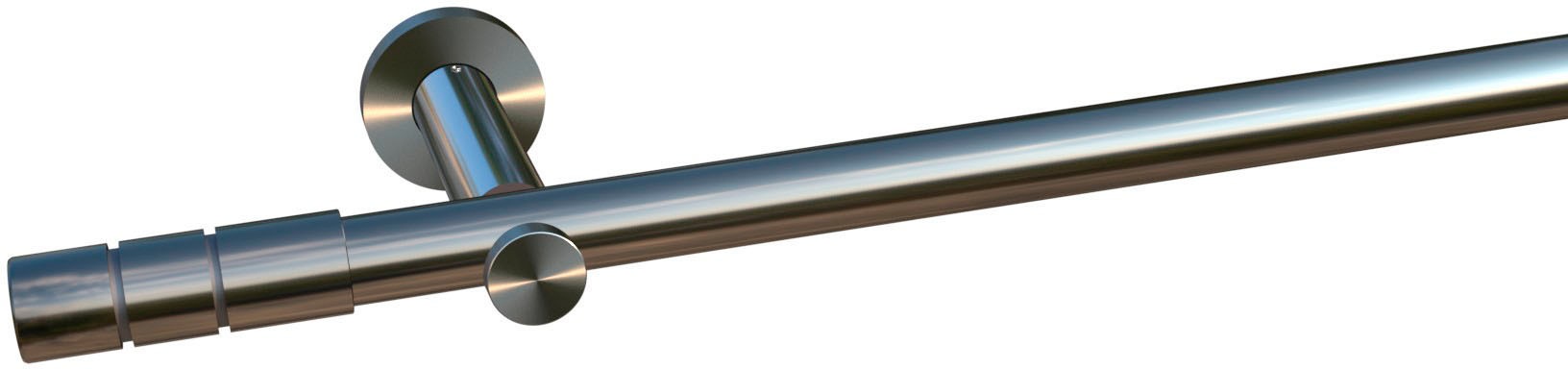 indeko Gardinenstange "Hamburg" Ø 20 mm 1 läufig-läufig Wunschmaßlänge Komp günstig online kaufen