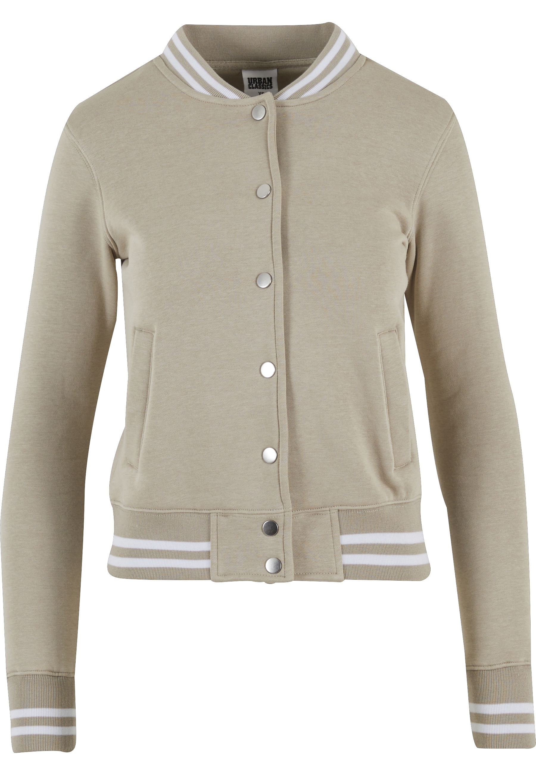 URBAN CLASSICS Fleecejacke "Urban Classics Damen Ladies College Sweat Jacket" 1 Stk. tlg. ohne Kapuze