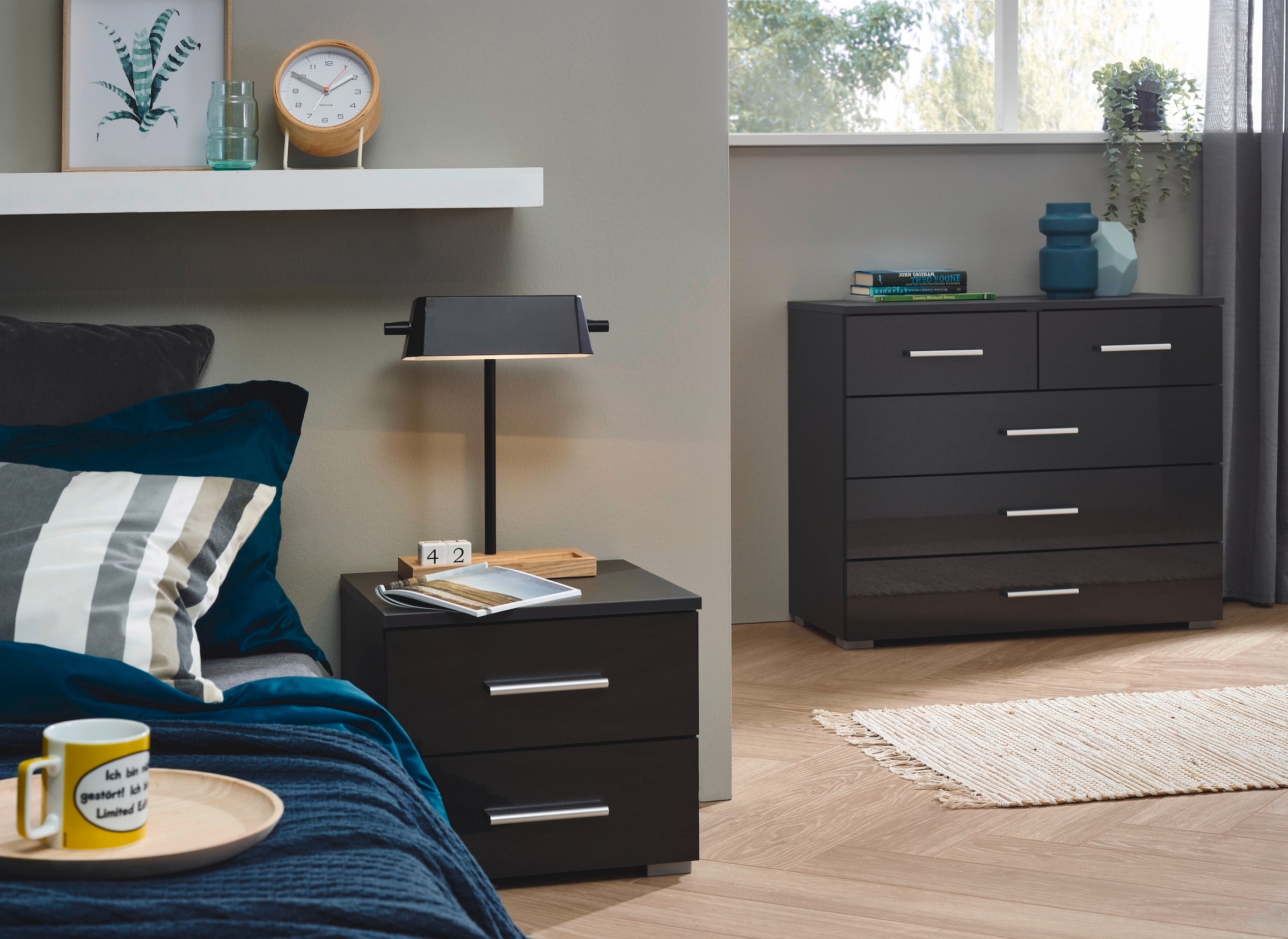 rauch Nachtkommode »Base«, (Set), 2er-Set, optional in moderner Hochglanz-Front