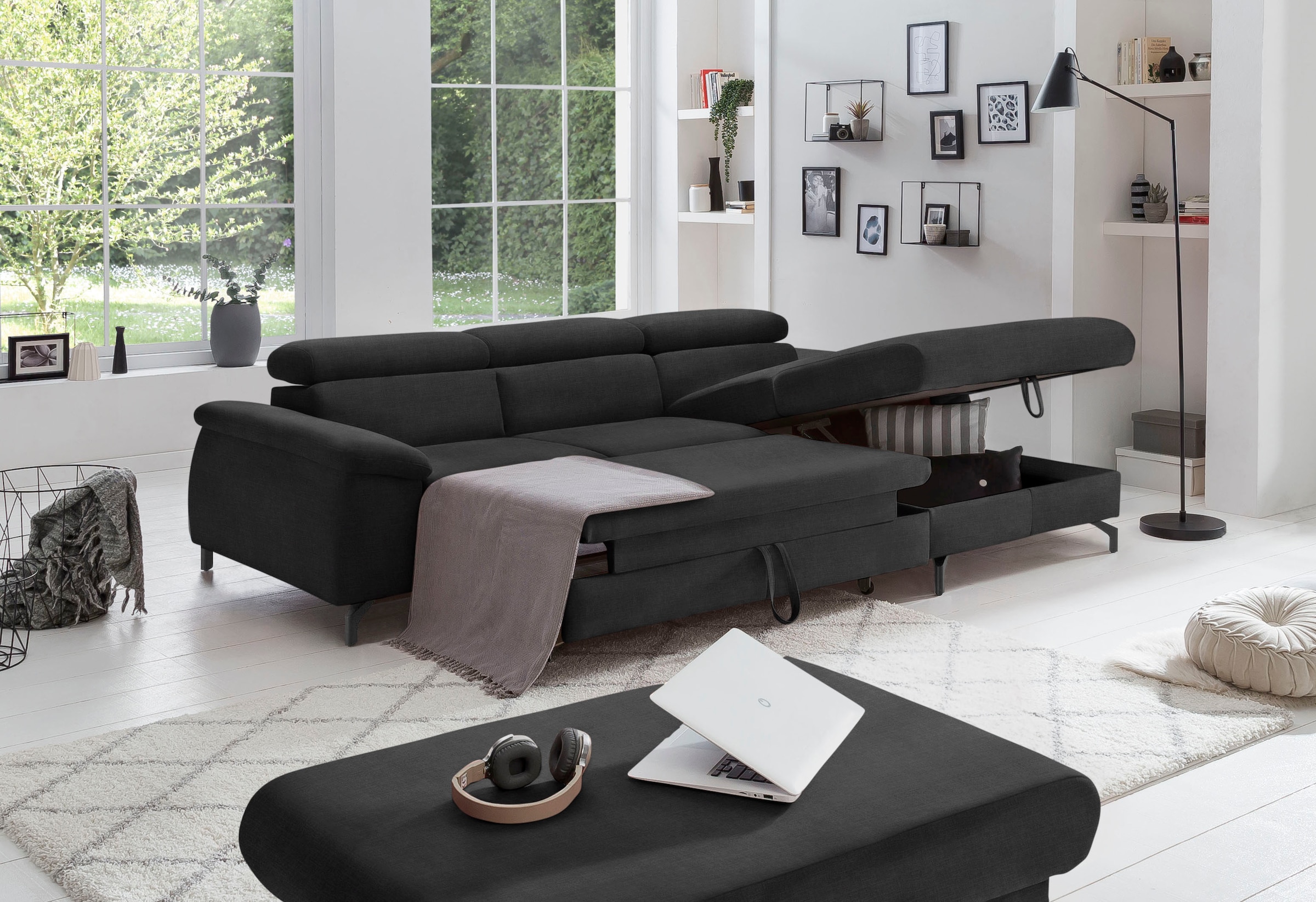 COTTA Ecksofa »Kitty L-Form«, mit Kopfteilverstellung, wahlweise mit Bettfunktion & Bettkasten