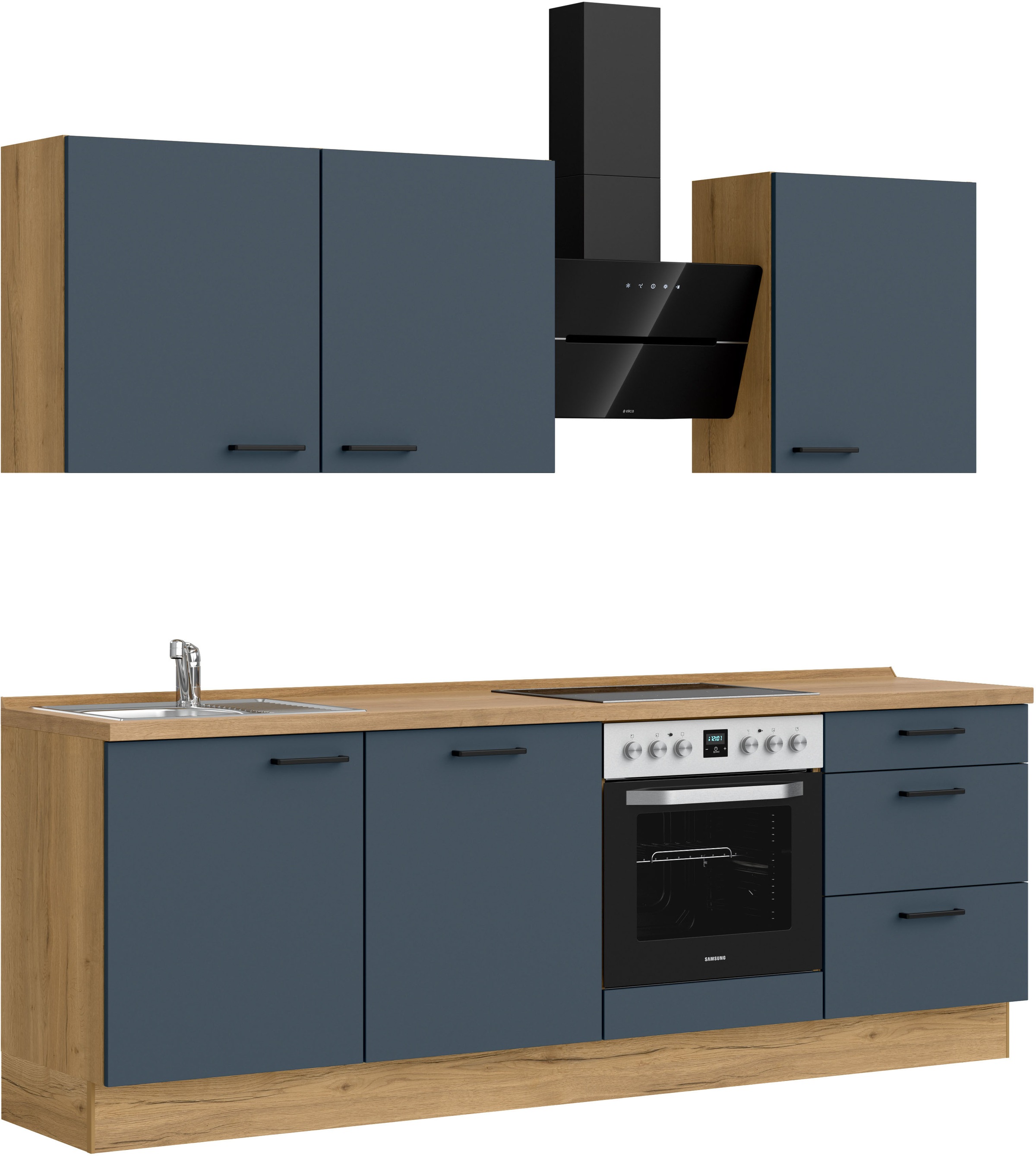 nobilia® Küchenzeile »"Easytouch II"«, vormontiert, Ausrichtung wählbar, Breite 240 cm, wahlw. mit E-Geräten