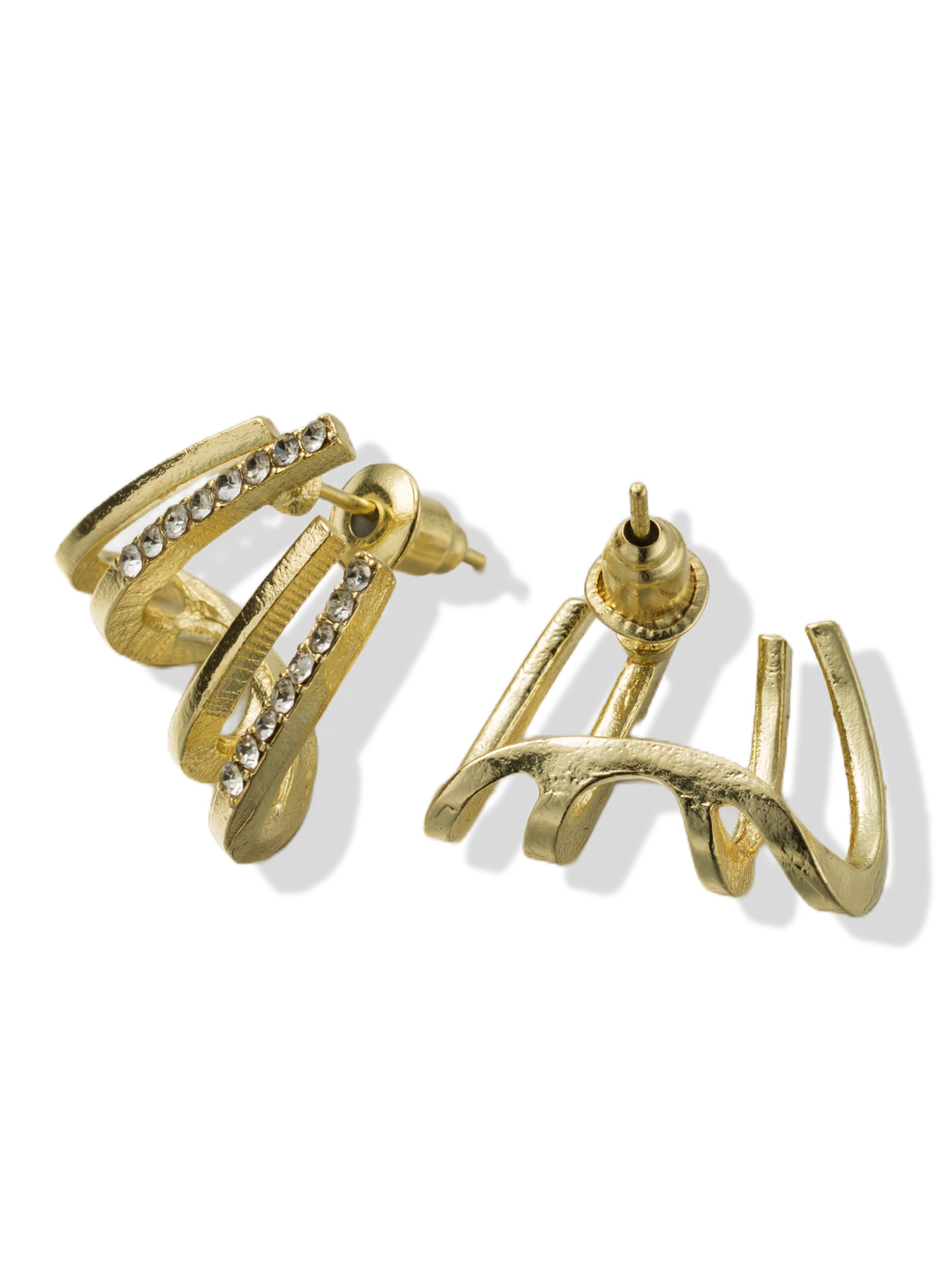 Paar Ohrstecker "Schmuck Geschenk Kupfer Ohrschmuck Ohrringe Ohrklemmen-Optik", gelbgoldfarben, kristallweiß, kristallweiß, ANISTON JEWELRY & WATCHES, Ohrringe, Damen, Kupfer, Made in Germany - mit Zirkonia (synth.)