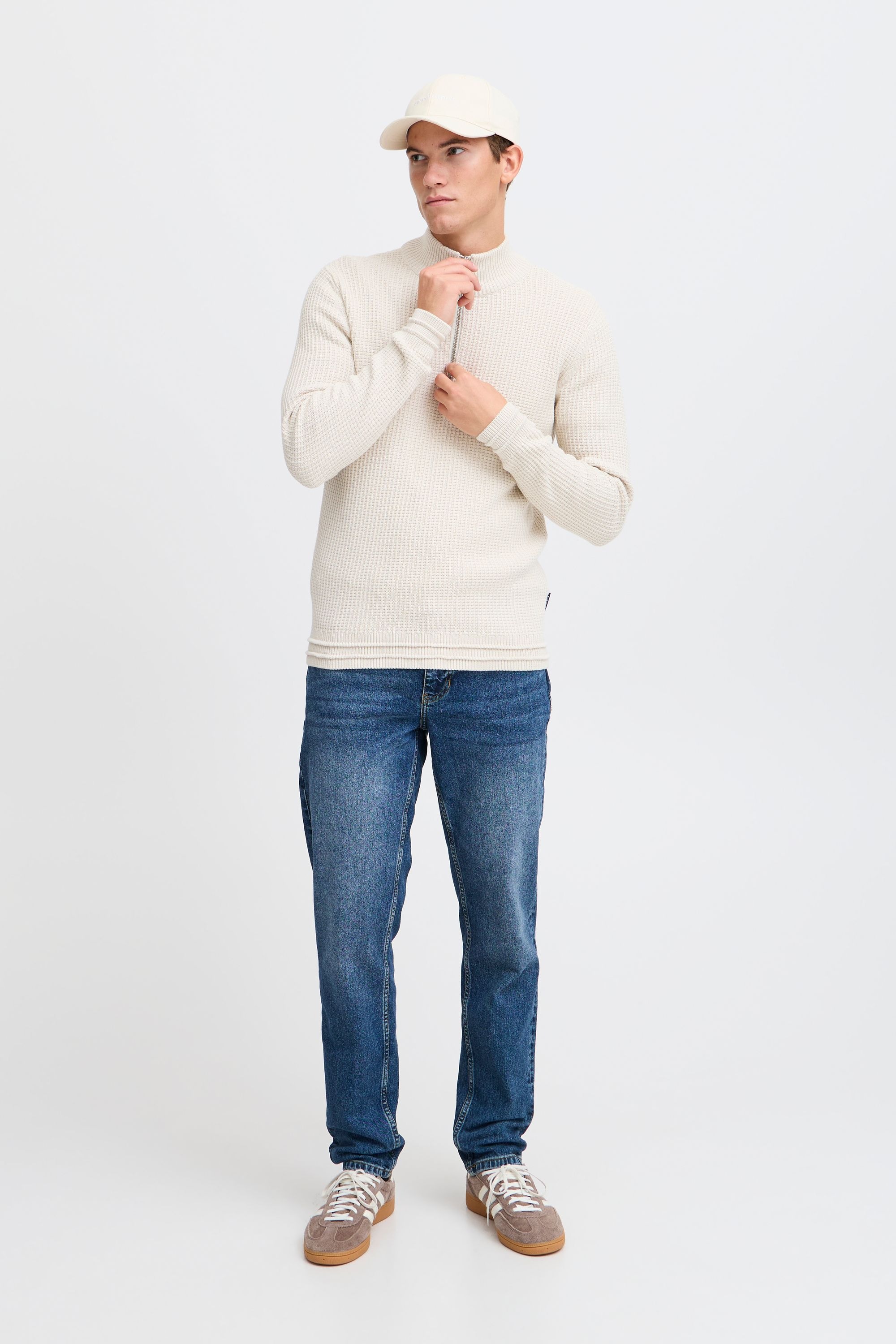 Casual Friday Troyer »Troyer CFKARL halfzip structured knit«