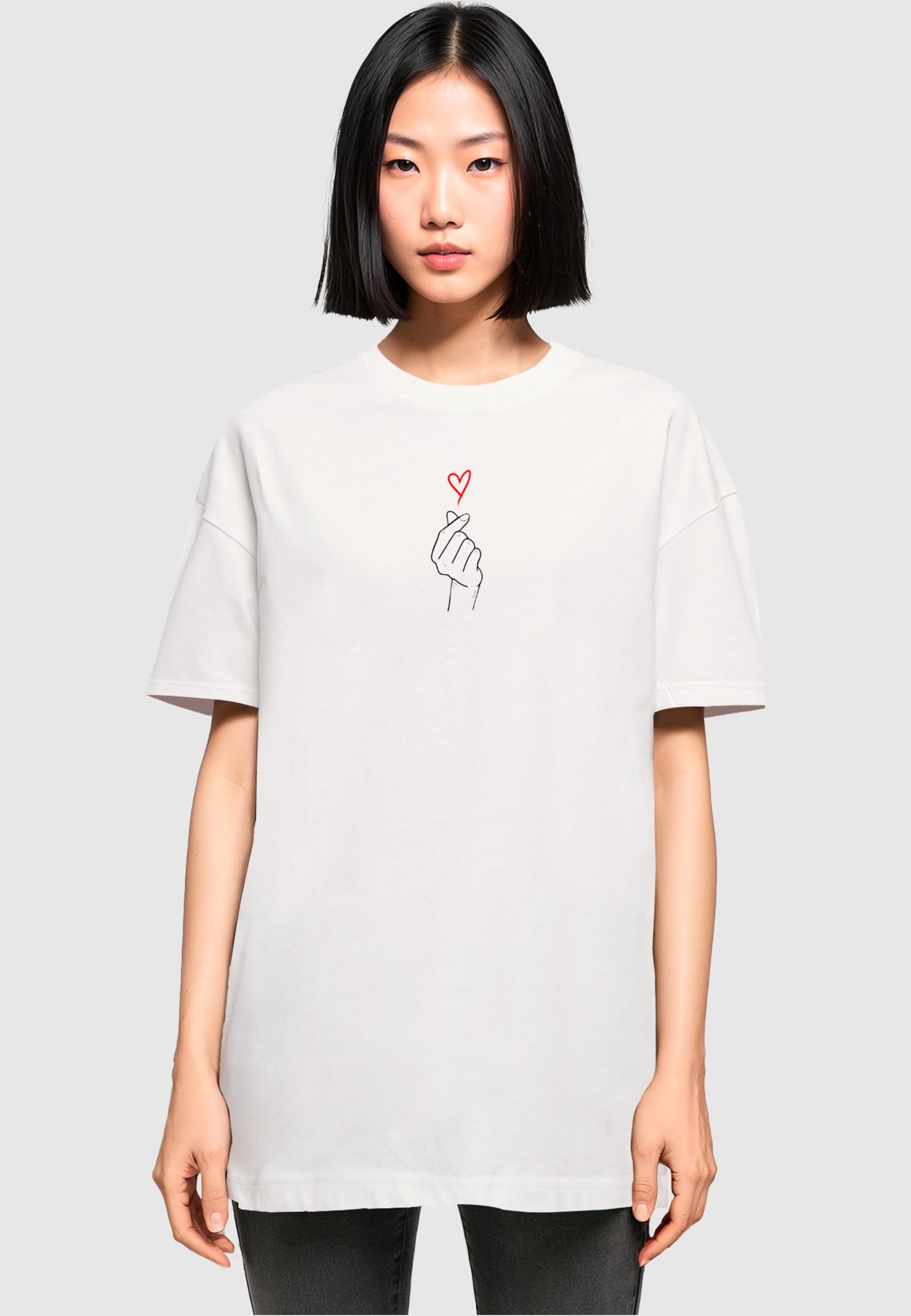 Merchcode T-Shirt »Merchcode Damen Ladies K Heart Oversized Boyfriend Tee«