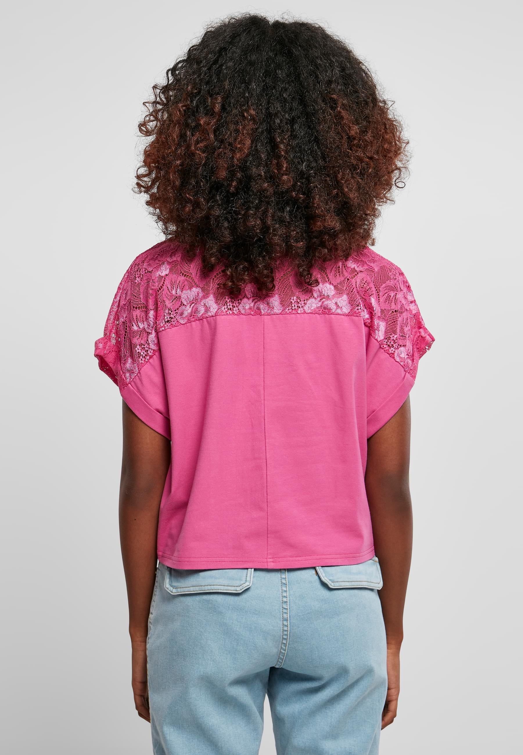 URBAN CLASSICS T-Shirt »Urban Classics Damen Ladies Short Oversized Lace Tee«, (1 tlg.)