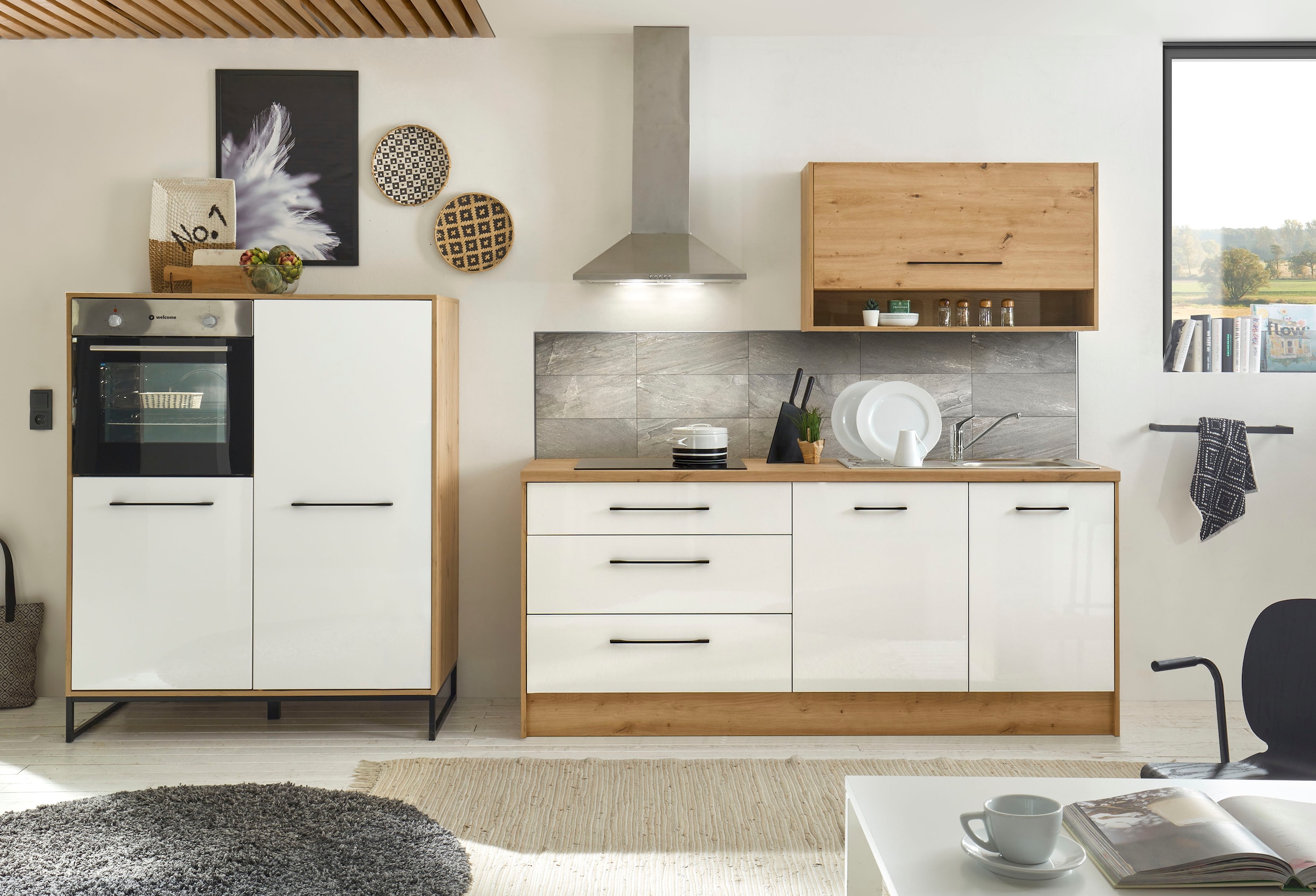 BASIC by Balculina Küche »Seattle«, 330 cm breit, wahlweise mit oder ohne E-Geräte