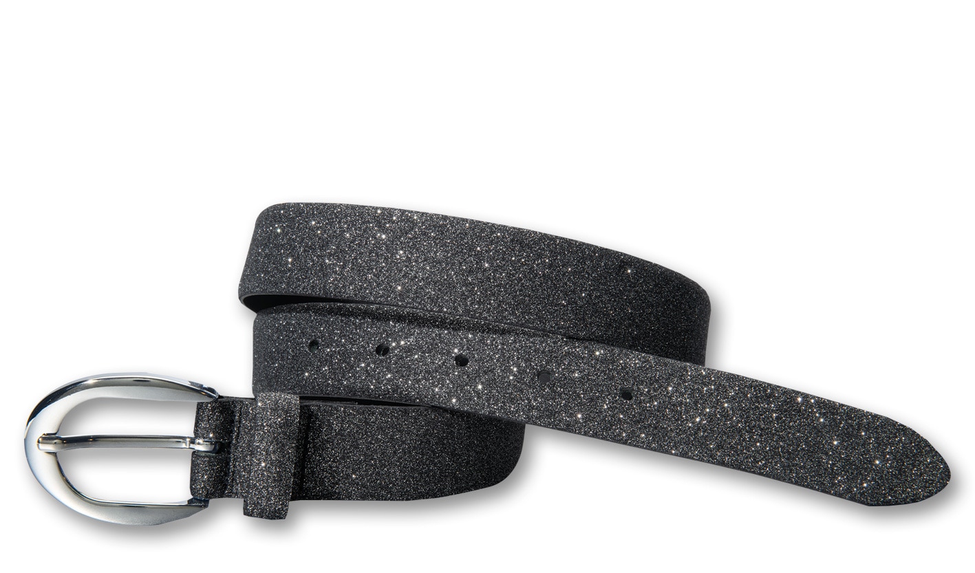 Silbergift Ledergürtel »Ledergürtel mit reflektierenden Glanzpartikeln«