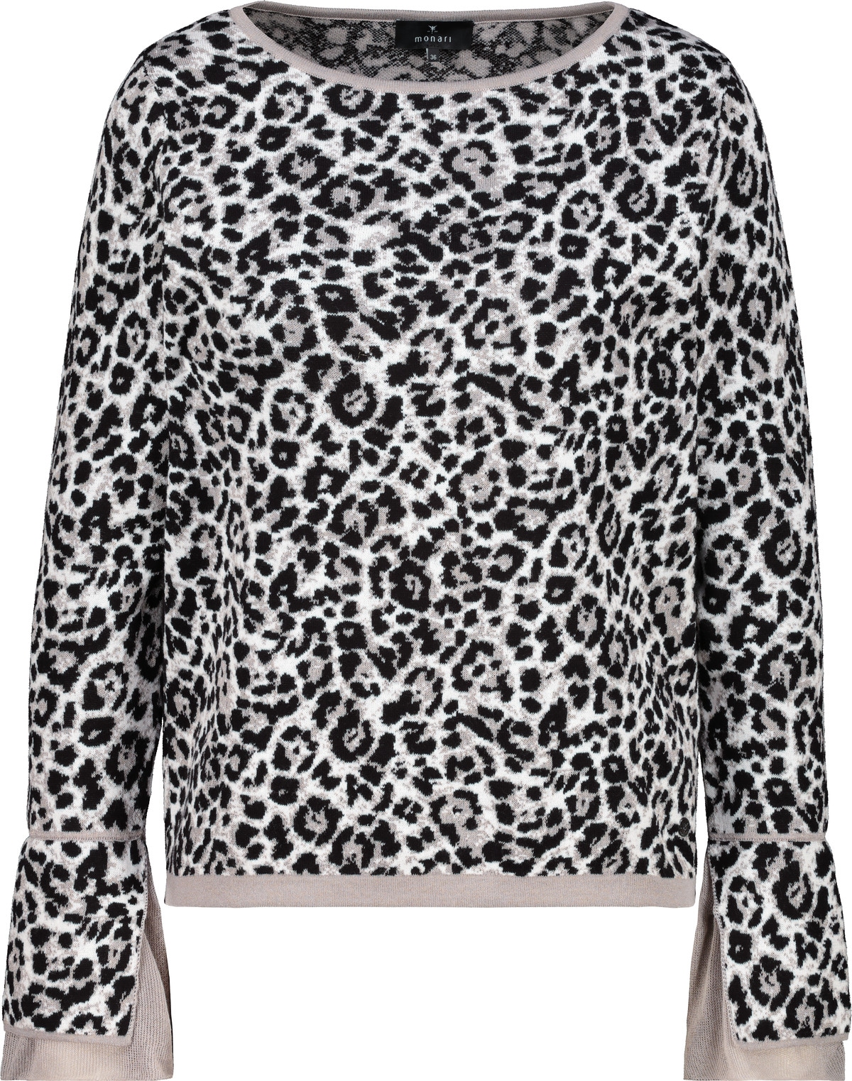 Monari Rundhalspullover »Pullover Leo allover«, Mit Rundhalsausschnitt
