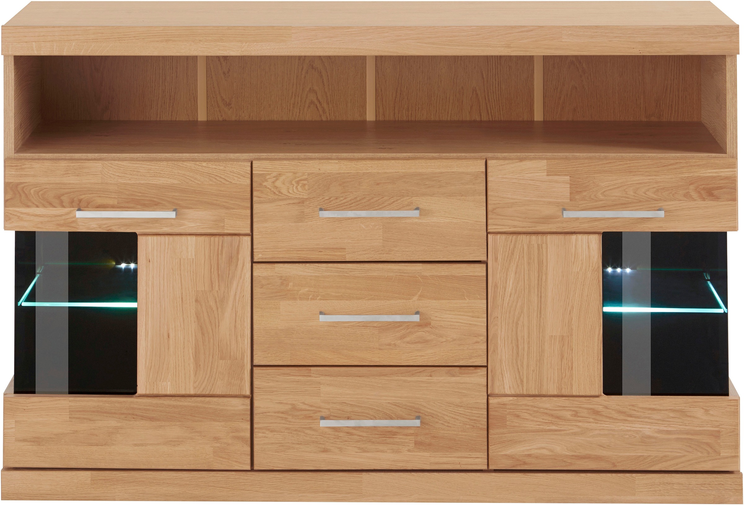Home affaire Sideboard "Ribe,125cm breit, Fronten Massivholz,5 Fächer,Böden günstig online kaufen