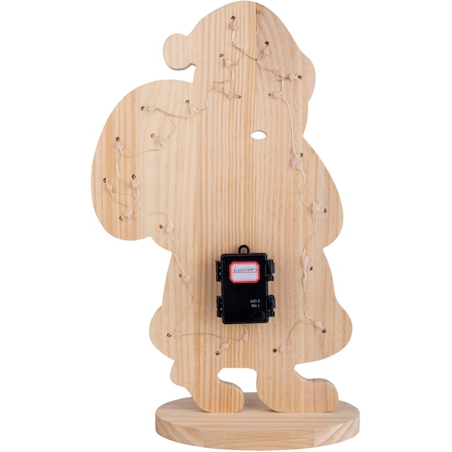 näve LED Dekoobjekt »Santa, Weihnachtsdeko aus Holz«, Holz-Stehleuchte,  Höhe ca. 80 cm, Batteriebetrieben bestellen | BAUR