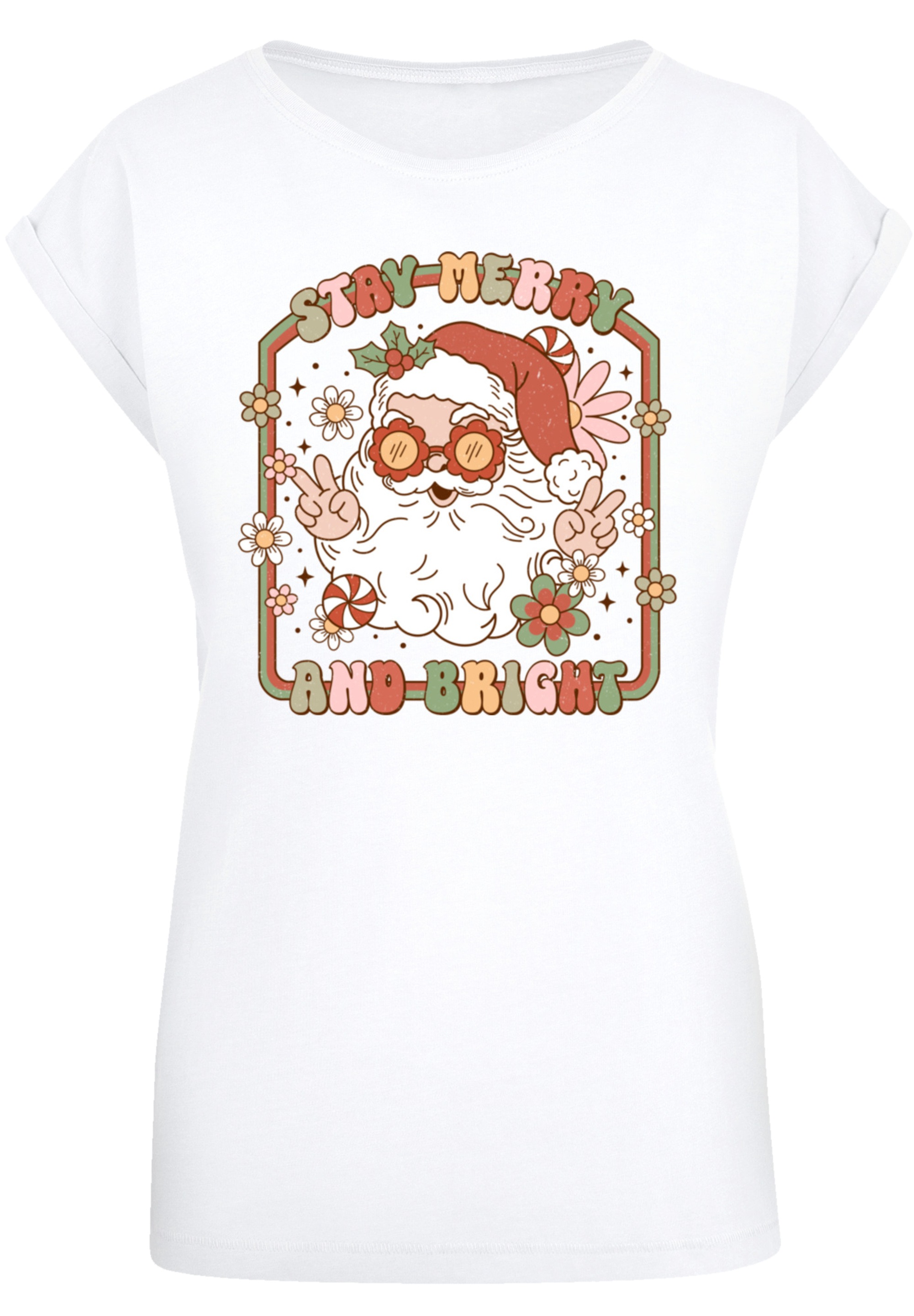 F4NT4STIC T-Shirt »Stay Merry And Bright Hippie Santa«, Premium Qualität, Weihnachts-Kollection