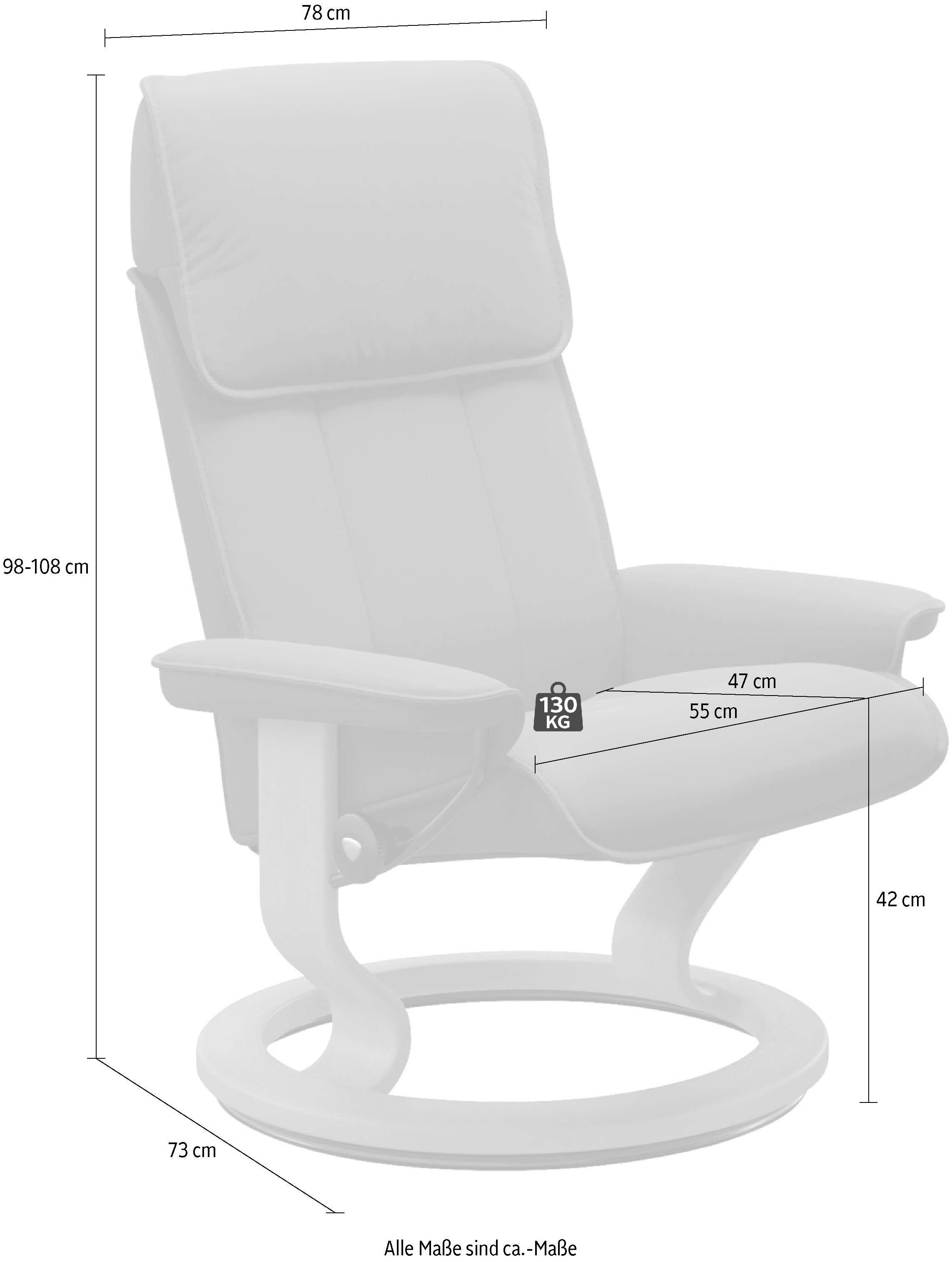 Stressless® Relaxsessel »Admiral« mit Classic Base, Größe M & L, Gestell Schwarz