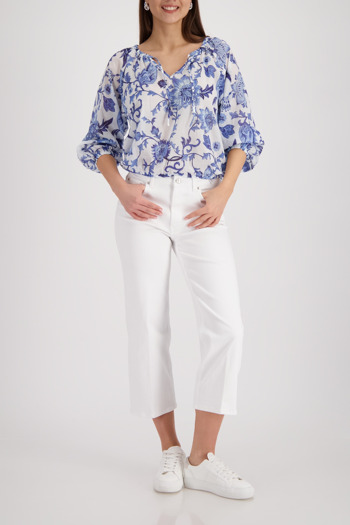 Monari Langarmbluse »Bluse Blumendruck allover« Regular fit mit Blumenmuster