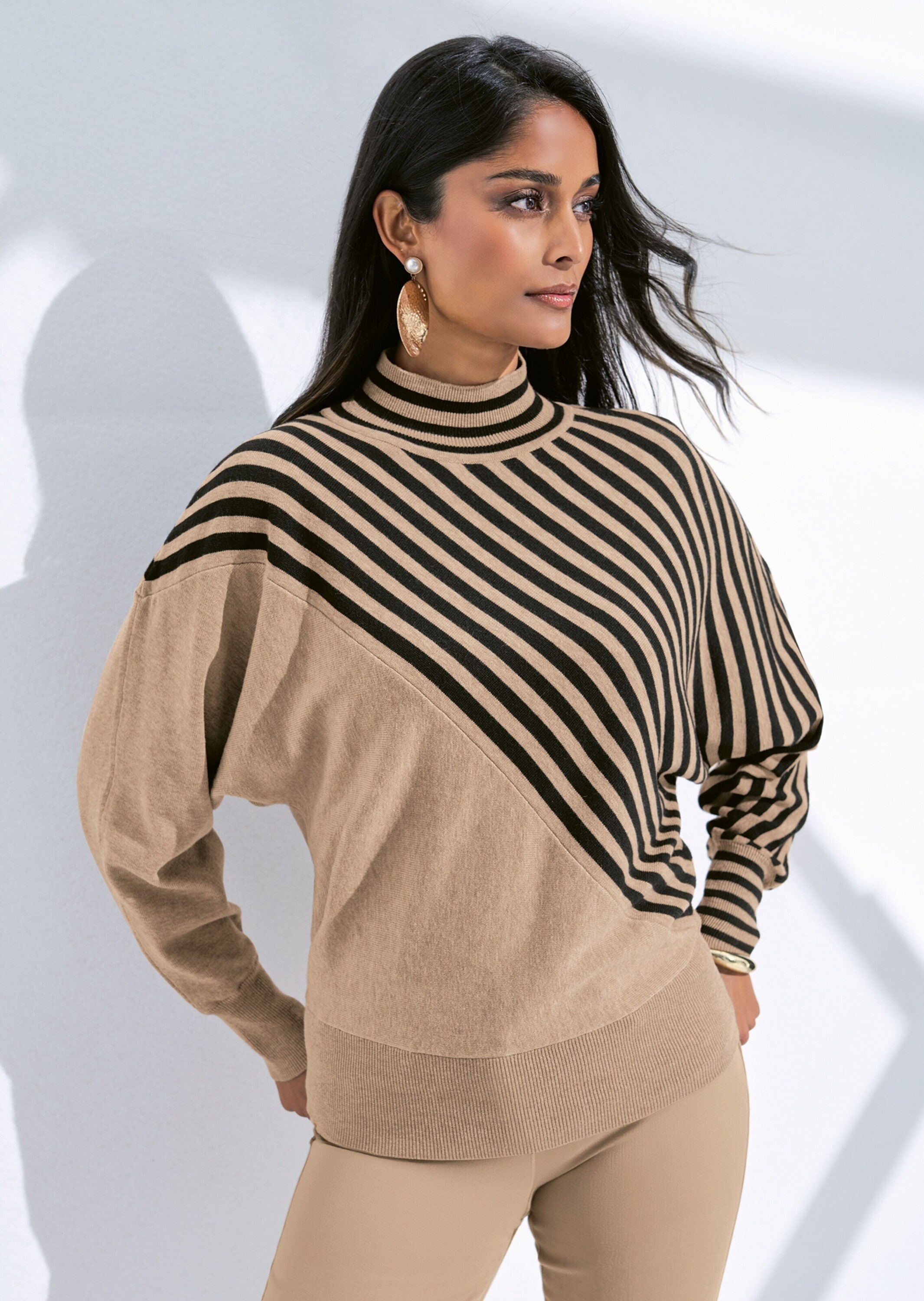 MADELEINE Longpullover »Feinstrickpullover Feinstrickpullover mit Streifenmuster«