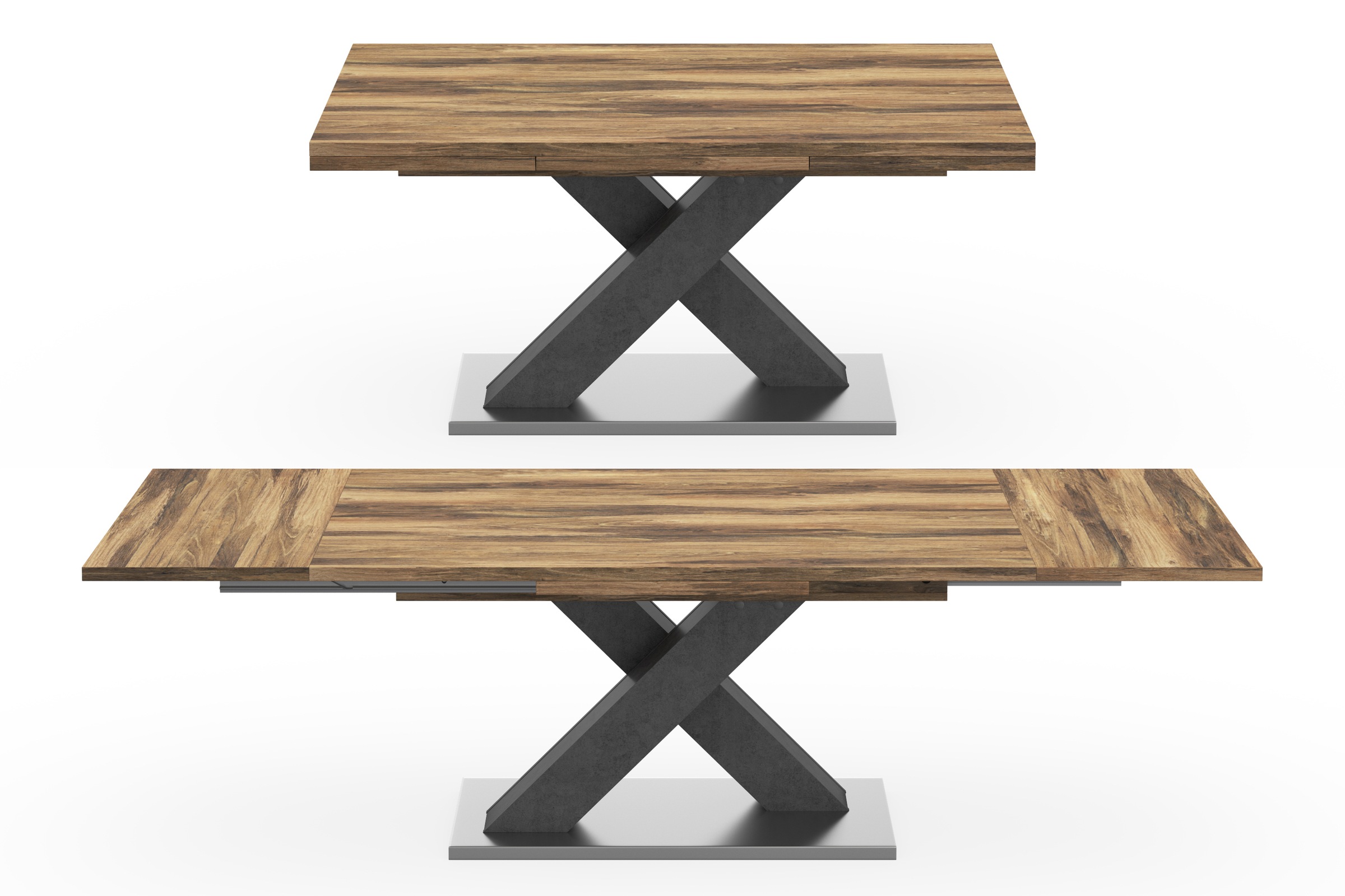 Esstisch Komfort C Mit X Gestell In Graphit Und Mit Auszugsfunktion Breite 160 260 Cm Kaufen Baur