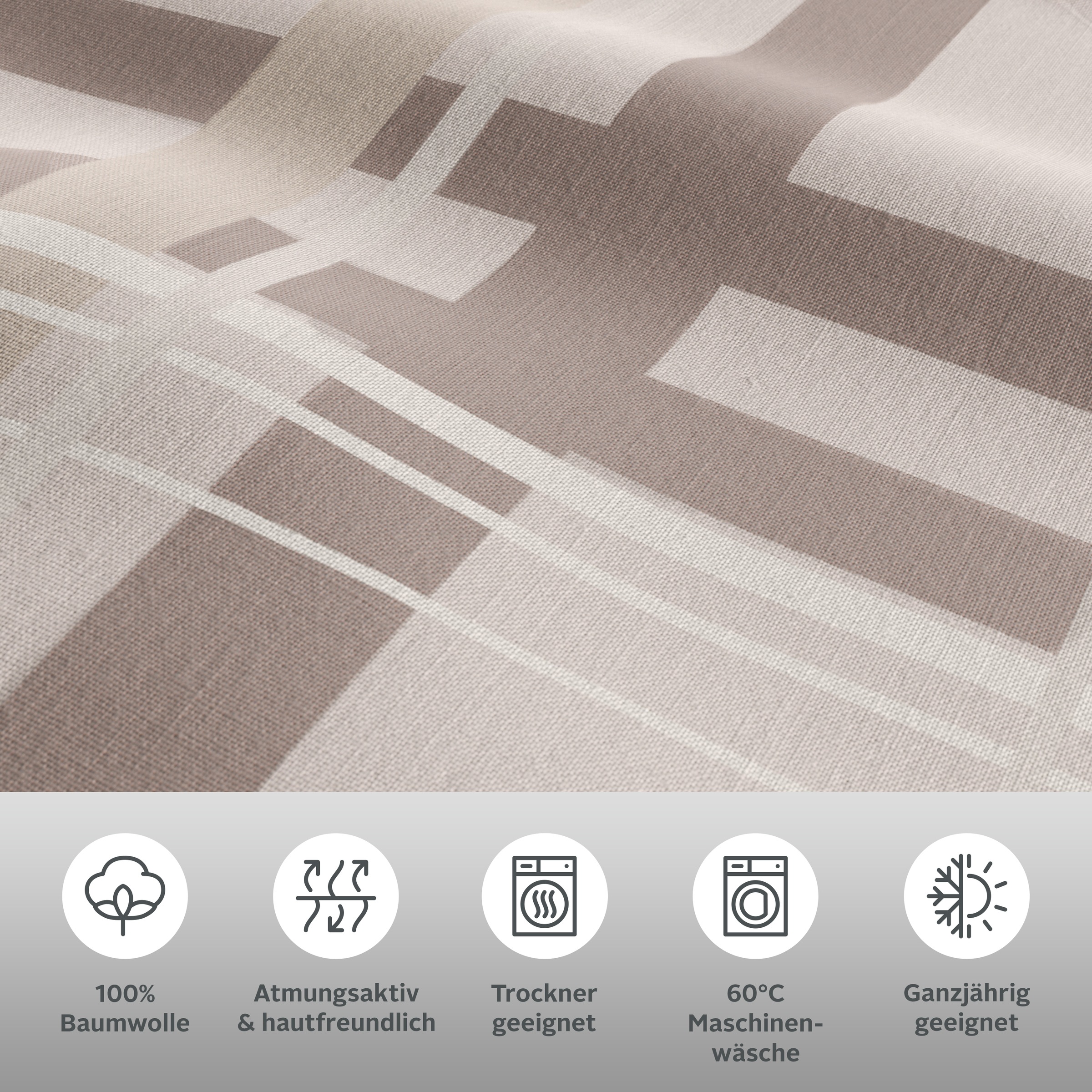 Thumbnail - H.I.S Wendebettwäsche "Talin" 2 Stk. NEUHEIT in Gr. 135x200 oder 155x220 cm, 100% Baumwolle, Karo-Design