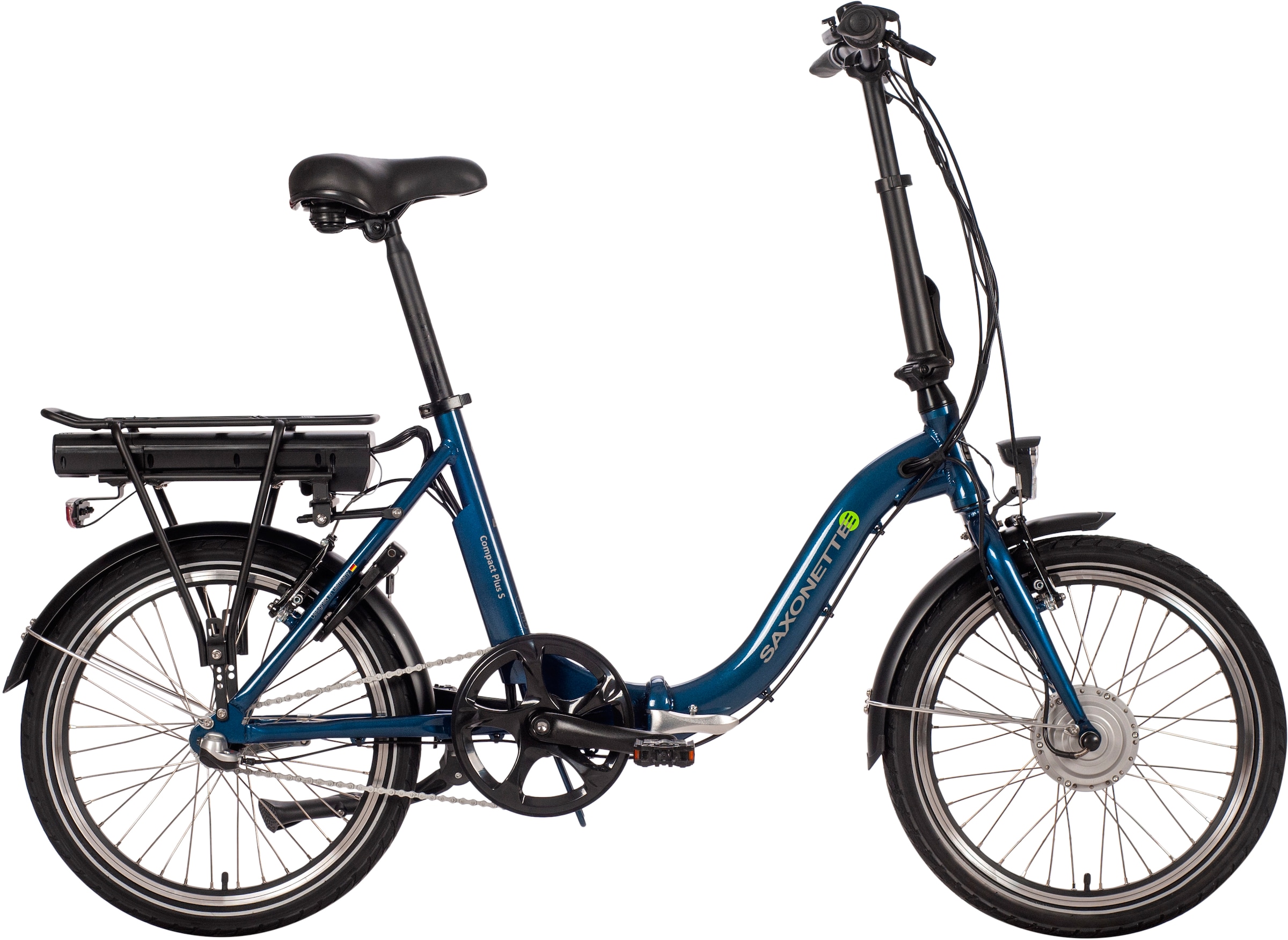 SAXONETTE E-Bike »Compact Plus S«, 3 Gang, Frontmotor 250 W, (mit Akku-Ladegerät), Pedelec, Elektrofahrrad für Damen u. Herren, Faltrad
