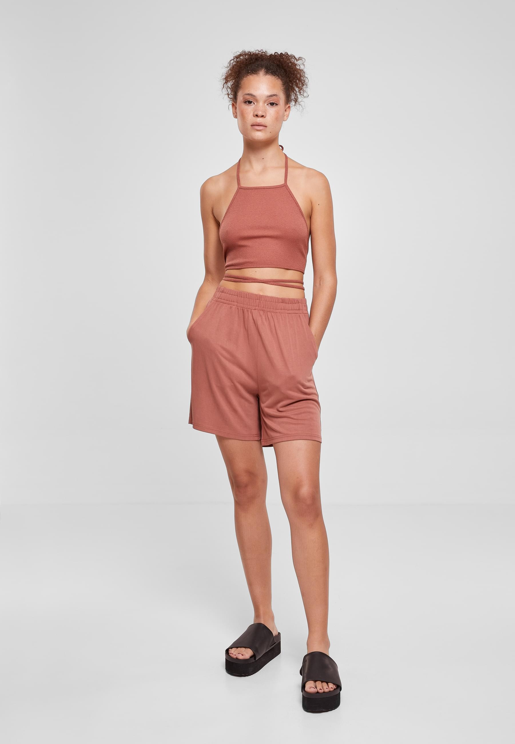 URBAN CLASSICS Muskelshirt »Urban Classics Damen Ladies Rib Trapeze Cropped Top«, (1 tlg.)