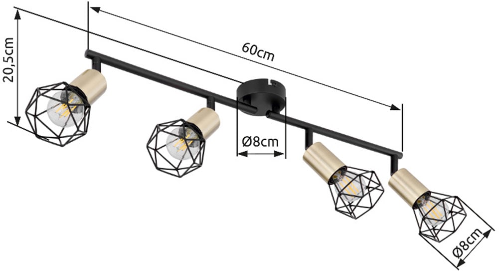 GLOBO LIGHTING Deckenstrahler »XARA I«, Leuchtmittel E14 | ohne Leuchtmittel, Deckenstrahler/Metall/Flur/Wohnzimmer/Schlafzimmer