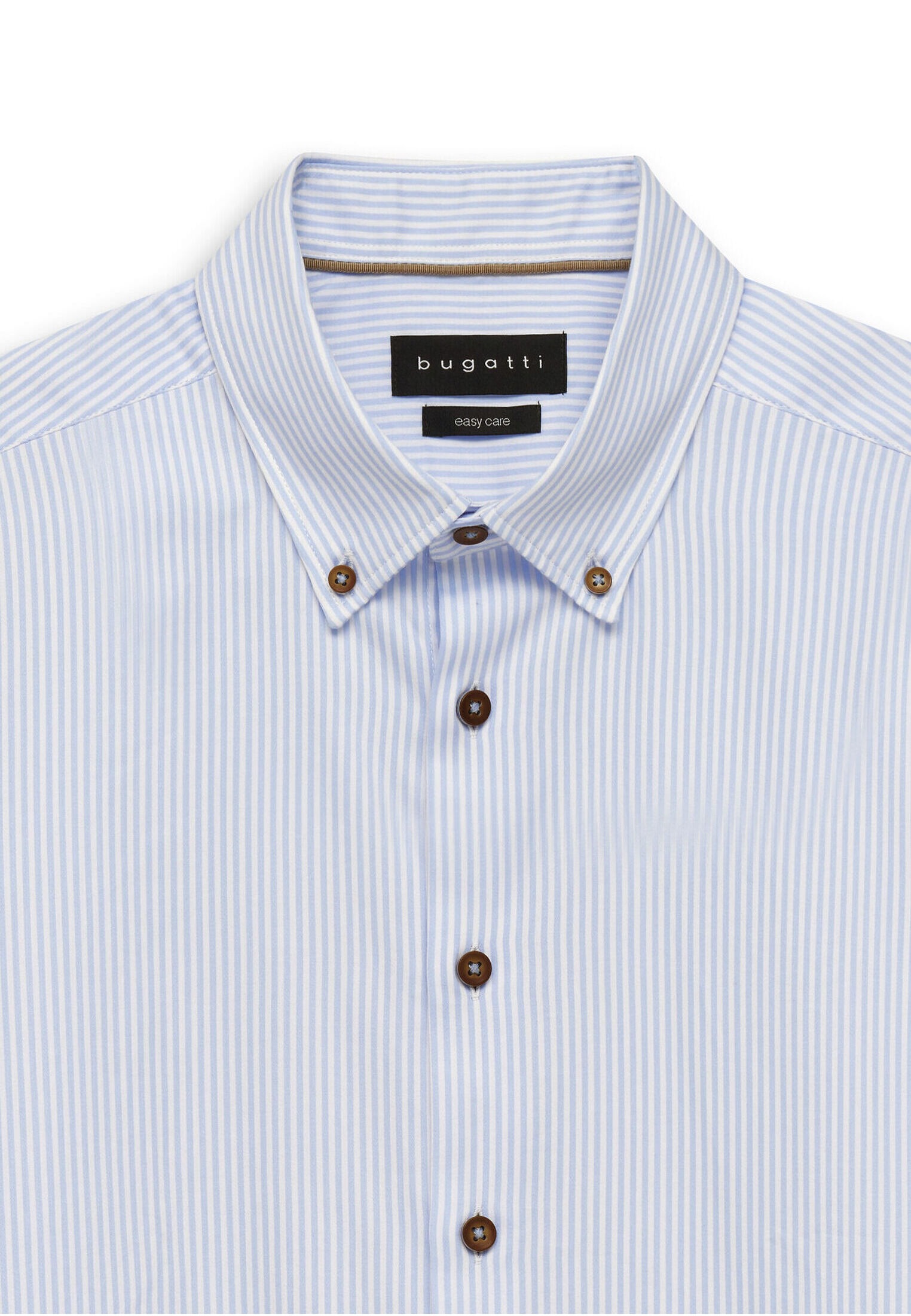 Bugatti 320 Easy-Care Striped Satin Shirt Light Blue L 2