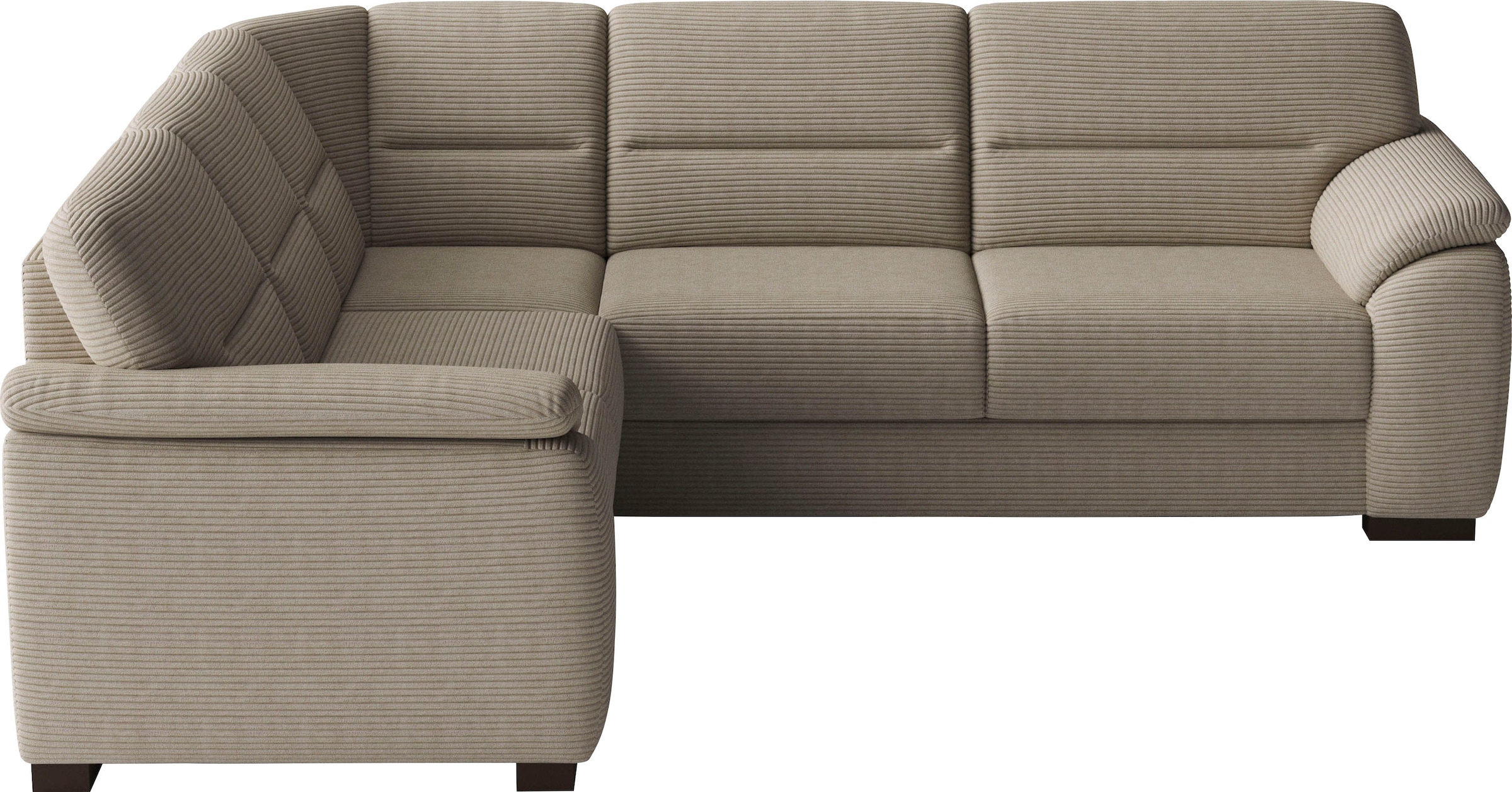sit&more Ecksofa "Montego L-Form, B: 256 cm, große Stoffauswahl, Komfortsitzhöhe 46 cm" mit Schlaffunktion und Schubkasten mit Stauraum