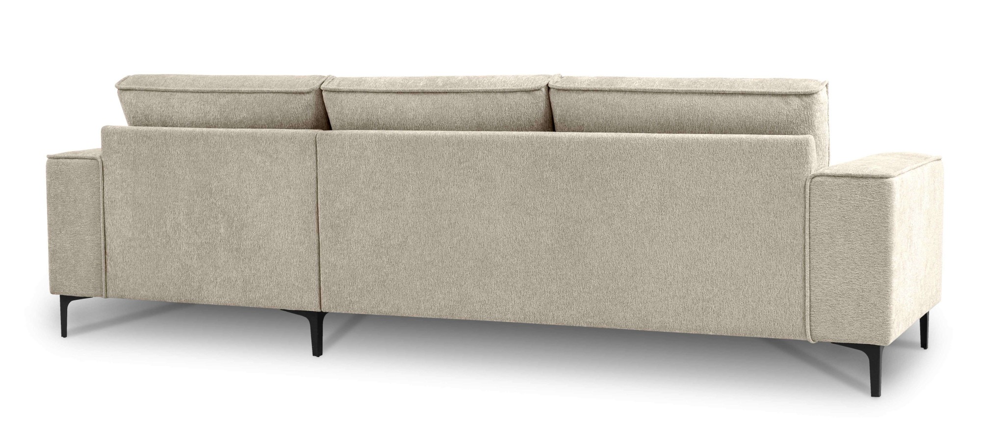 Places of Style Ecksofa »Polsterecke Oland, Struktur, Flachgewebe, Luxus-Microfaser, Boucle«, L-Form, 280 cm, Wellenunterfederung, Skandi-Design, Metallfüße