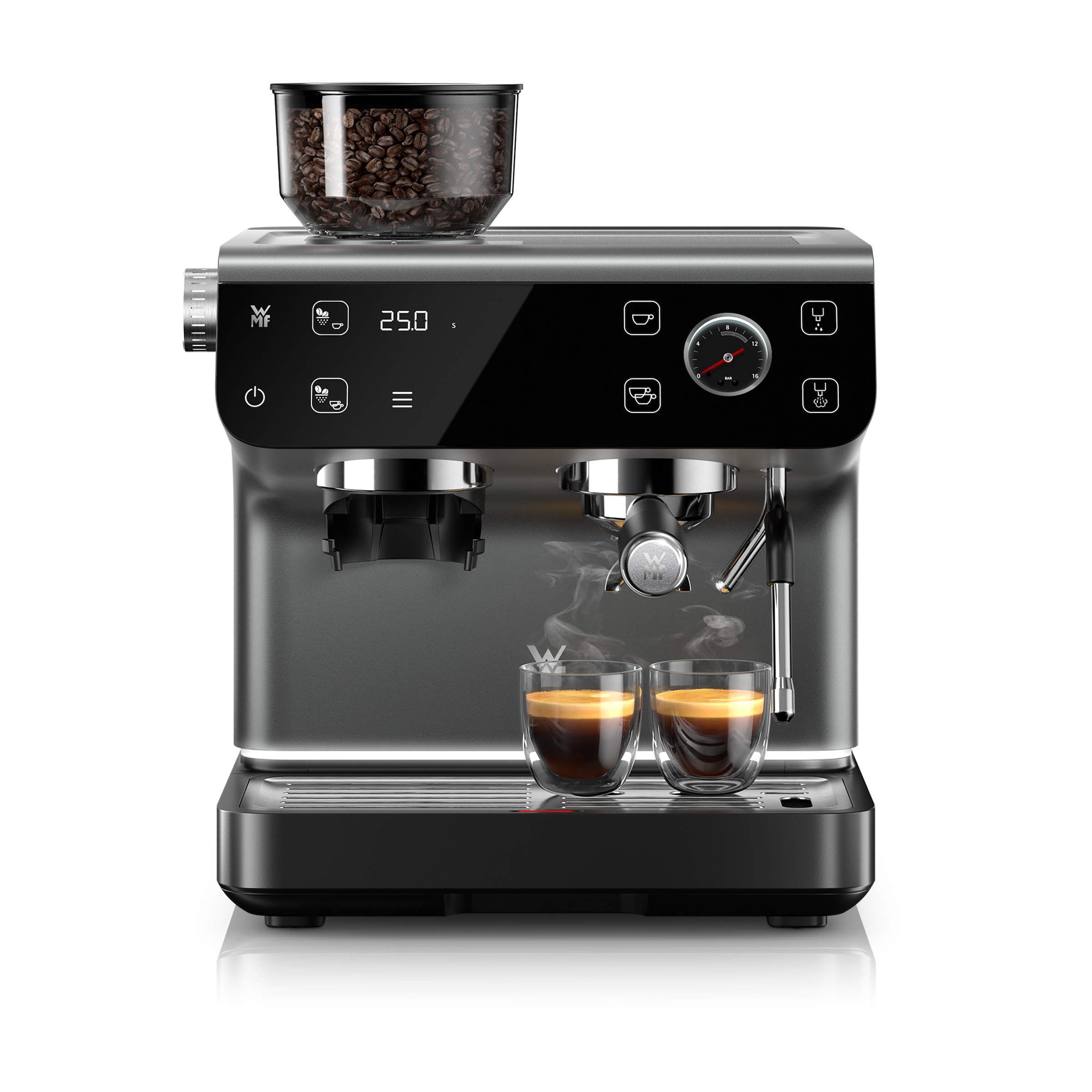 WMF Espressomaschine »Espresso Pro« Mahlwerk mit 60 Mahlgraden, WMF Doppel-Thermoblock Technologie