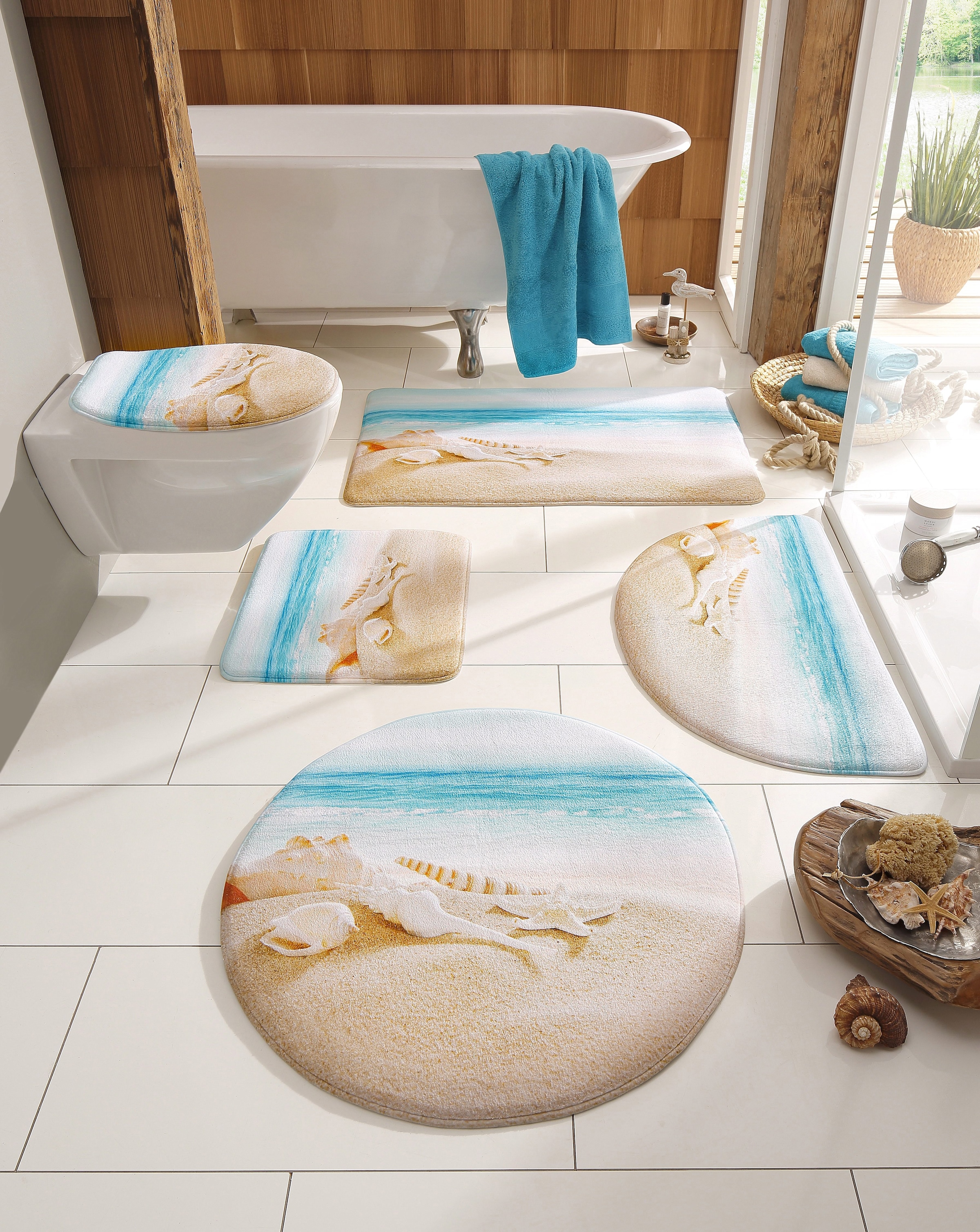 OTTO home Badematte "Strand" Höhe 14 mm Memory Schaum fußbodenheizungsgeeig günstig online kaufen