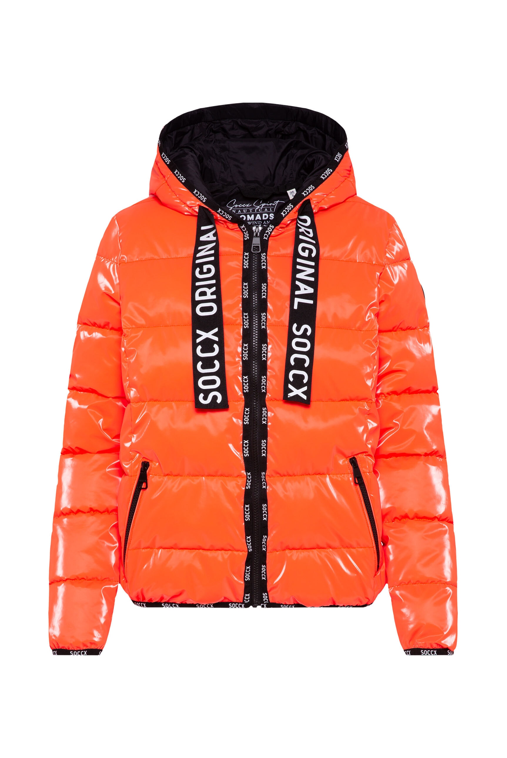 SOCCX Winterjacke, mit Kapuze, mit elastischem Saumabschluss