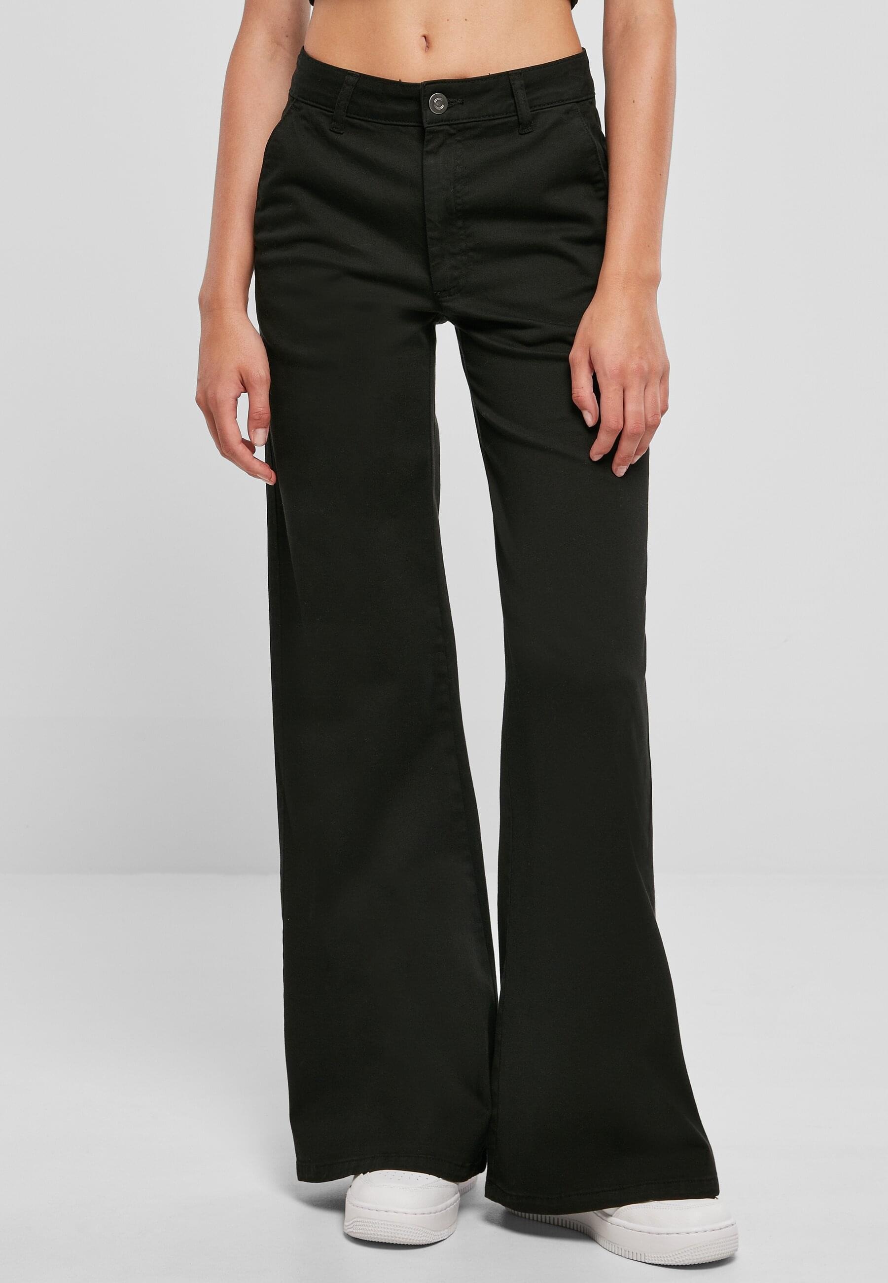 URBAN CLASSICS Chinos »Urban Classics Damen Ladies High Waist Wide Leg Chino Pants«, (1 tlg.)