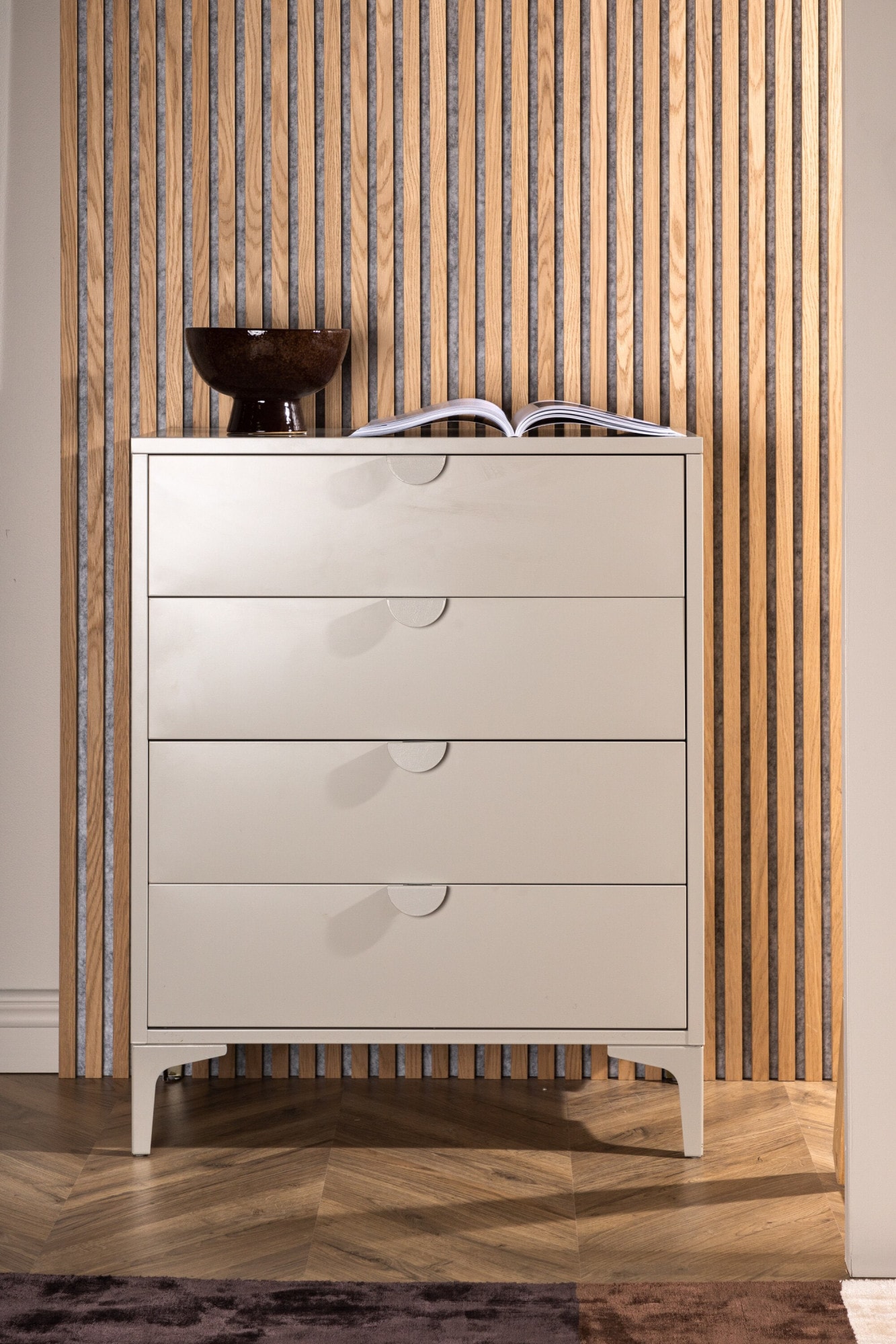 Venture Home Schubkastenkommode "Piring, hohe Kommode aus Stahl, 4 Schubladen, Höhe 98 cm" Schubladenkommode, Pulverbeschichtung, hoch, anspruchsvoll, modern