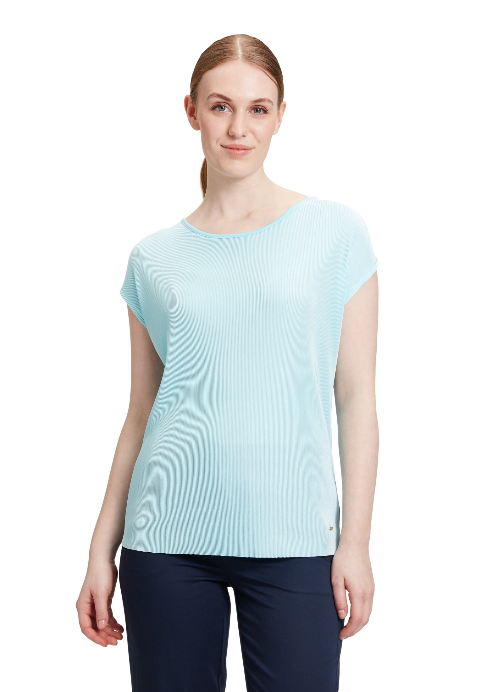 Betty&Co Kurzarmshirt "Betty & Co Blusenshirt mit Plissee", Plissee günstig online kaufen