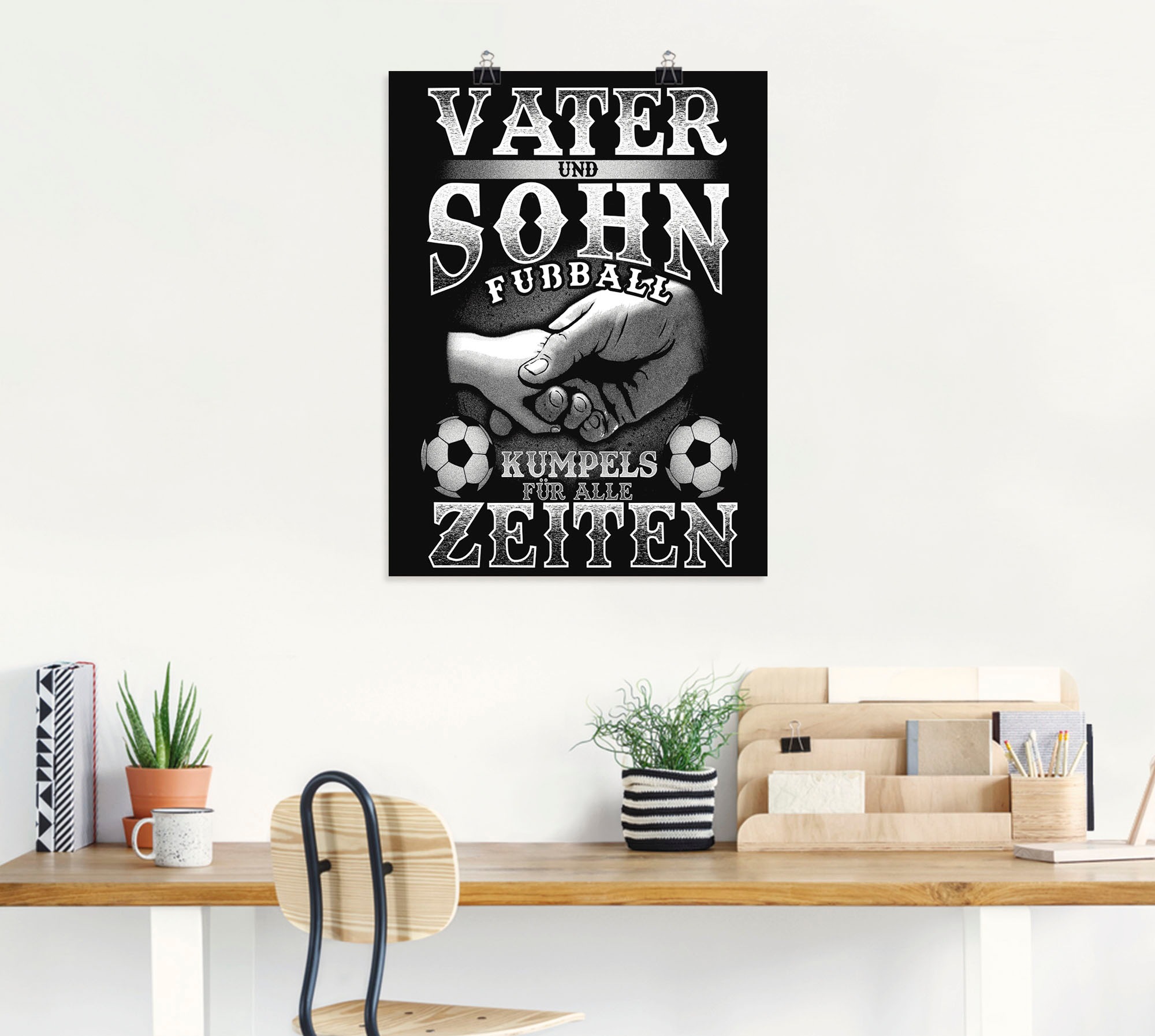 Artland Wandbild "Vater und Sohn Fußball Kumpels", Sprüche & Texte, (1 St.) günstig online kaufen