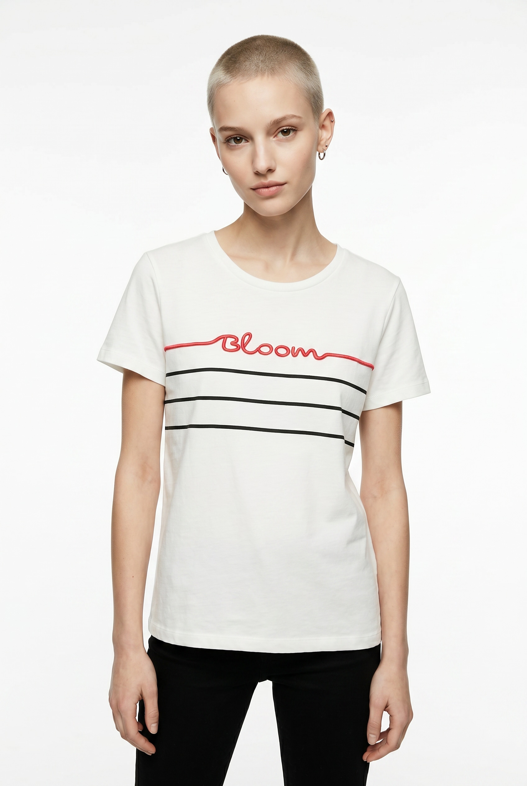 Vero Moda Kurzarmshirt "VMLINE SS TOP BOX JRS" Baumwolle, regular fit